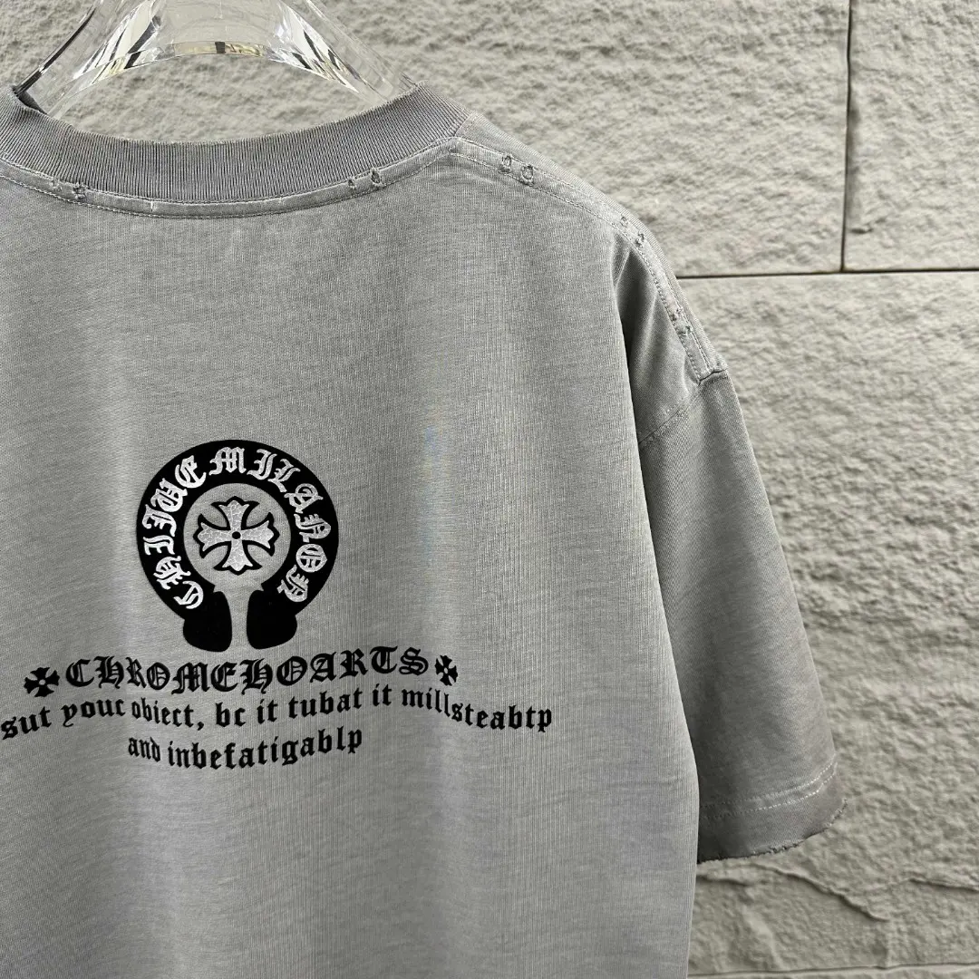 Distressed Logo Print Cotton T-Shirt D15019677 — view 10