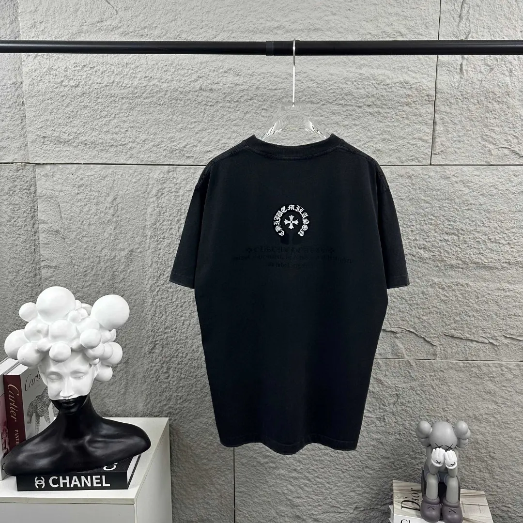 Washed Cotton Distressed Logo T-Shirt D15019679