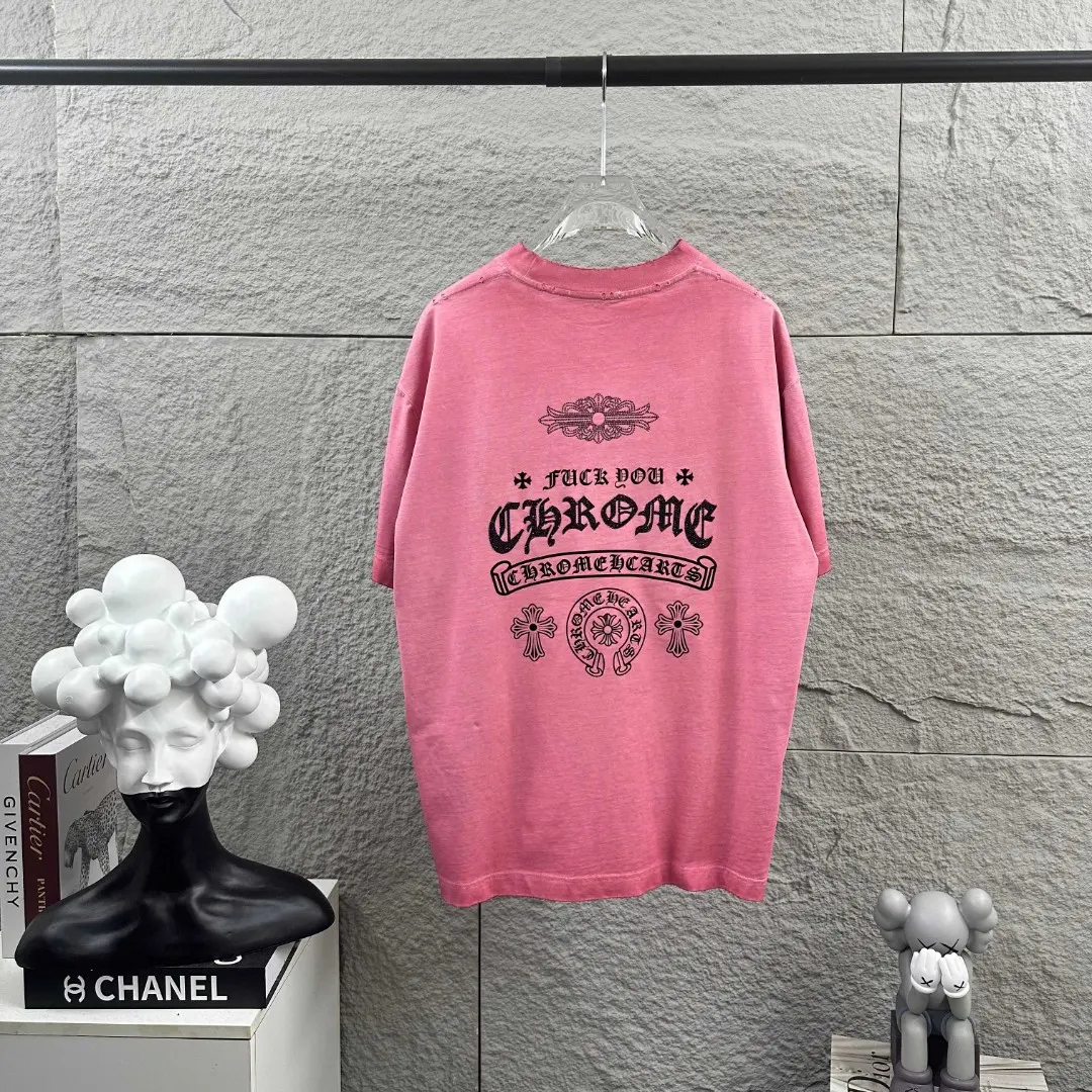 Chrome Hearts Distressed Flocked Logo T-Shirt D15019717