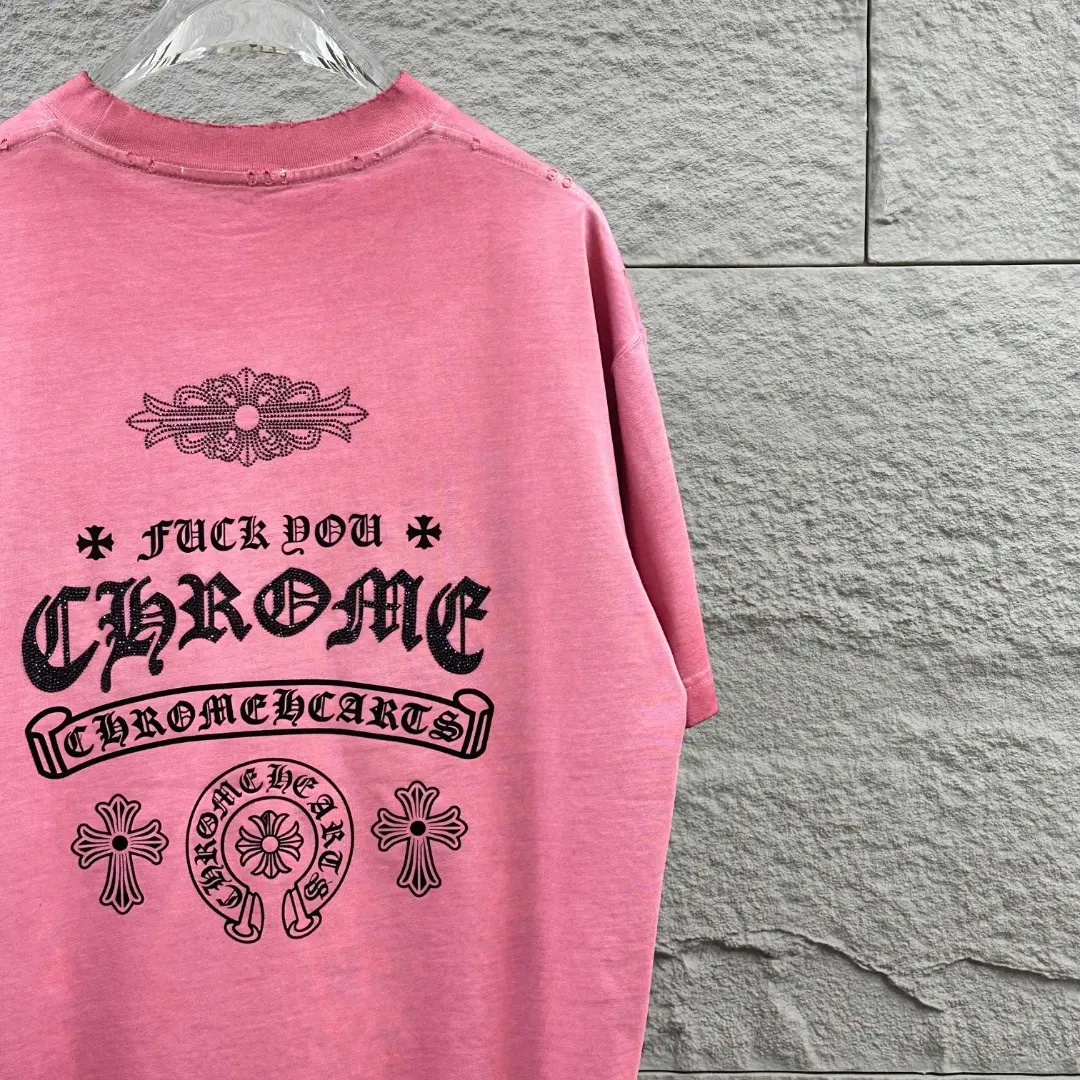 Chrome Hearts Distressed Flocked Logo T-Shirt D15019717 — view 5