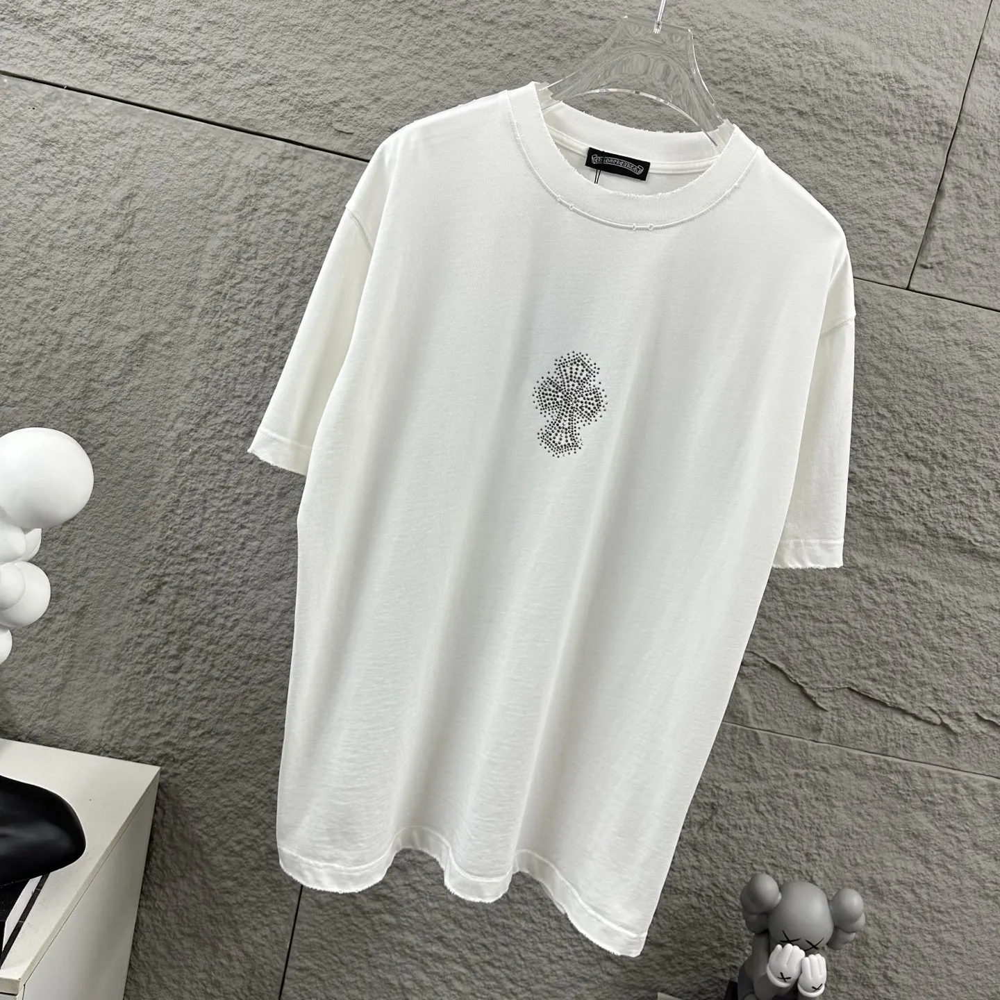 Chrome Hearts Distressed Rhinestone Cross T-Shirt D15019726 — view 2