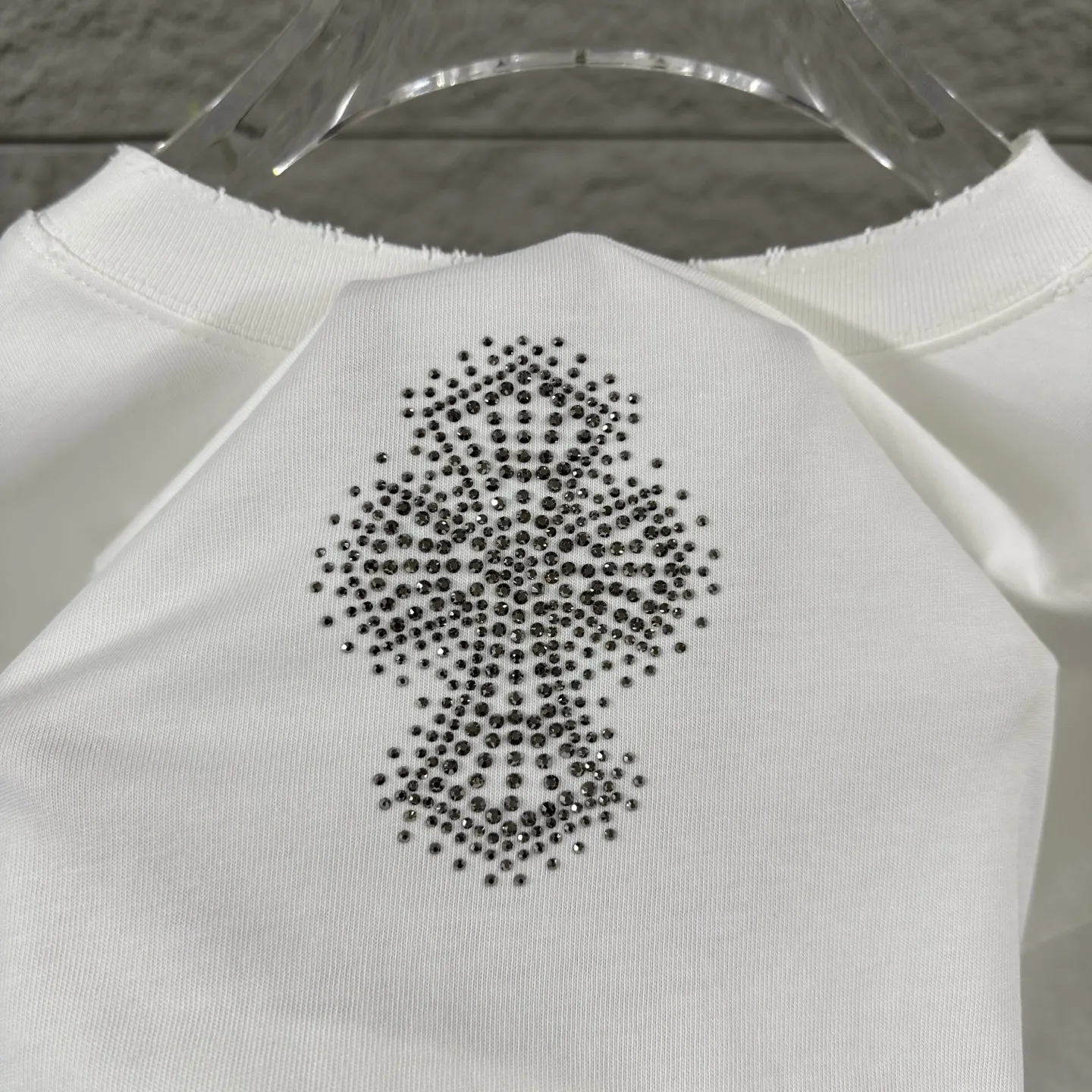 Chrome Hearts Distressed Rhinestone Cross T-Shirt D15019726 — view 3