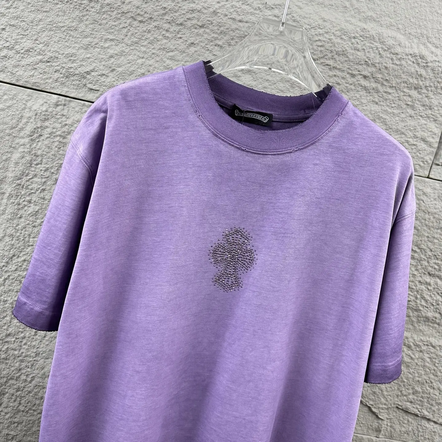 Chrome Hearts Distressed Rhinestone Cross T-Shirt D15019728 — view 2