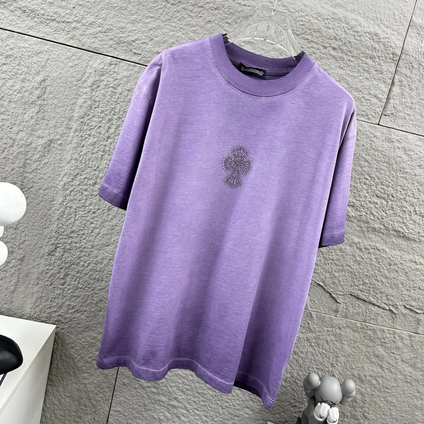 Chrome Hearts Distressed Rhinestone Cross T-Shirt D15019728 — view 3
