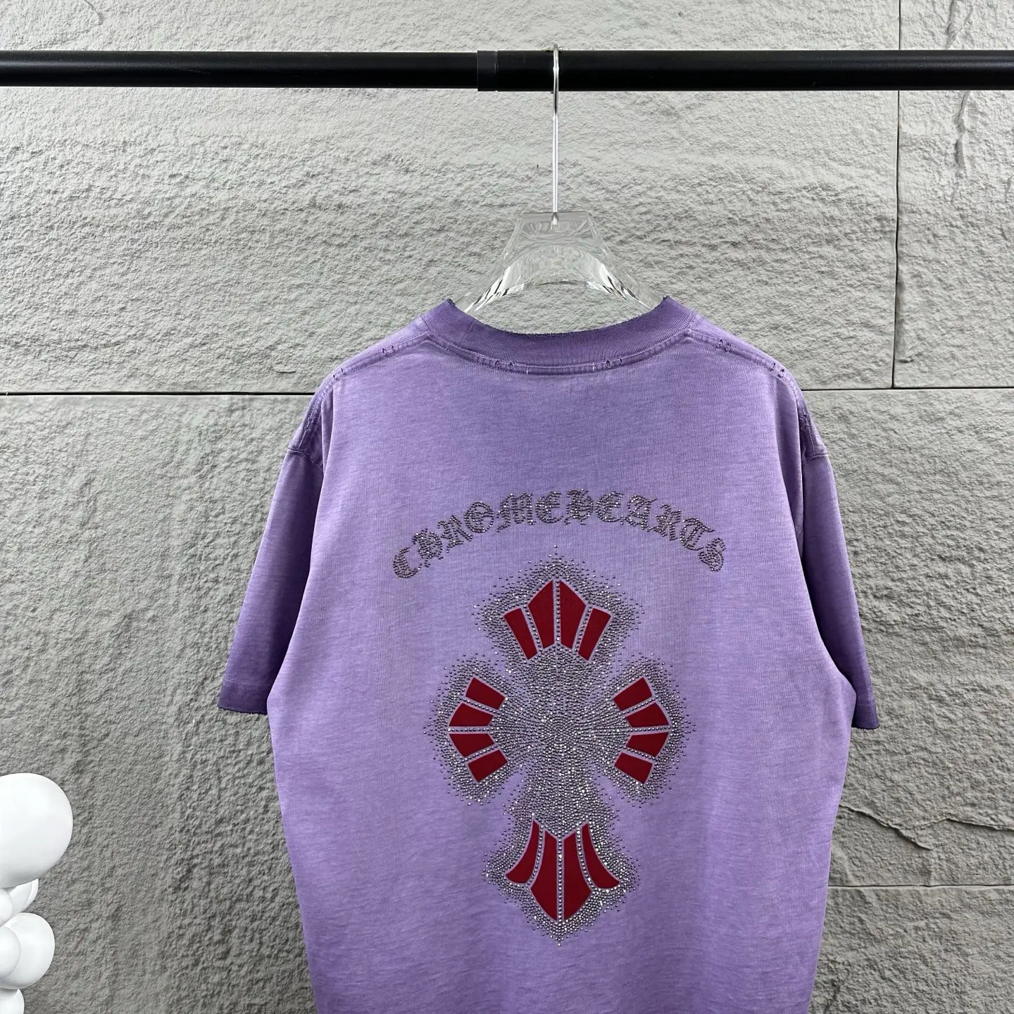 Chrome Hearts Distressed Rhinestone Cross T-Shirt D15019728 — view 4