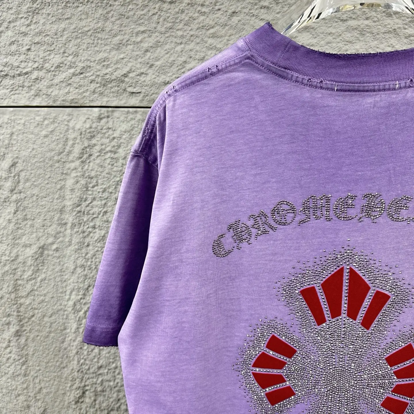 Chrome Hearts Distressed Rhinestone Cross T-Shirt D15019728 — view 6