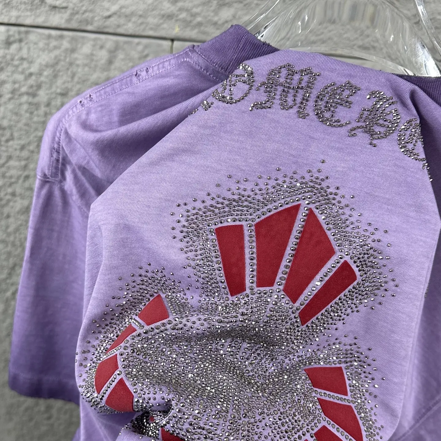 Chrome Hearts Distressed Rhinestone Cross T-Shirt D15019728 — view 10