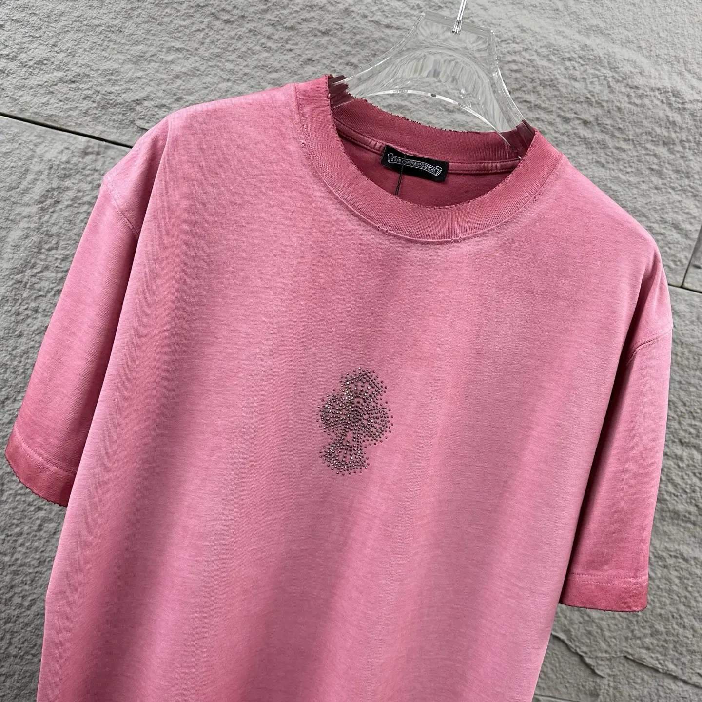 Chrome Hearts Rhinestone Cross Distressed T-Shirt D15019729 — view 4