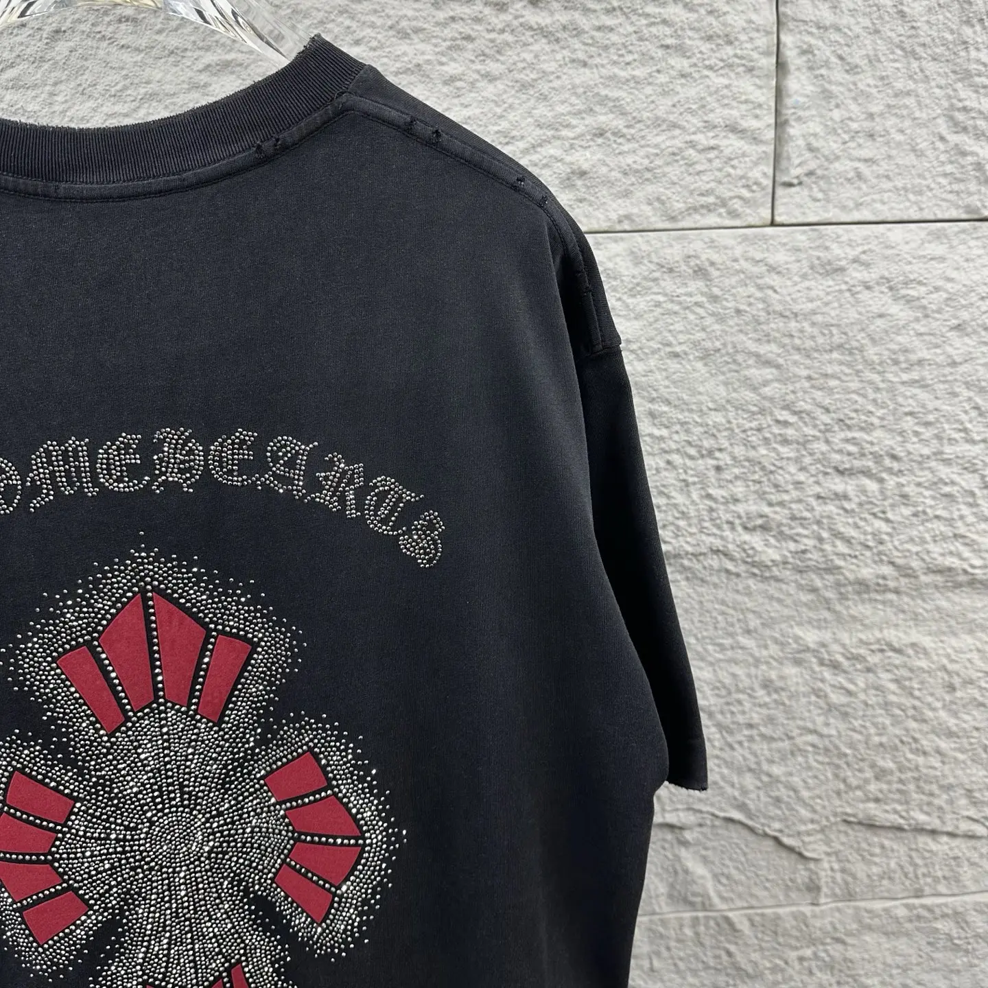 Chrome Hearts Distressed Rhinestone Cross T-Shirt D15019727 — view 4