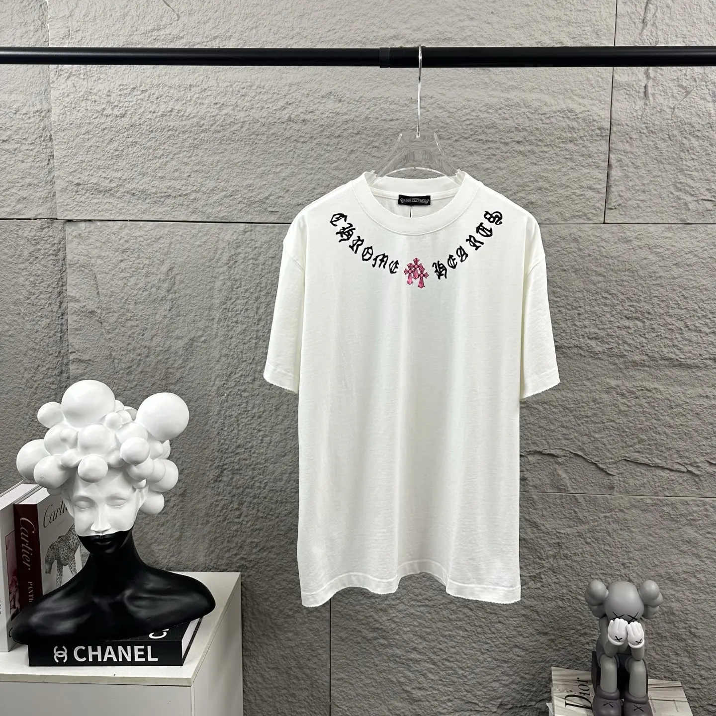 Distressed Logo Print Cotton T-Shirt D15019738 — view 8