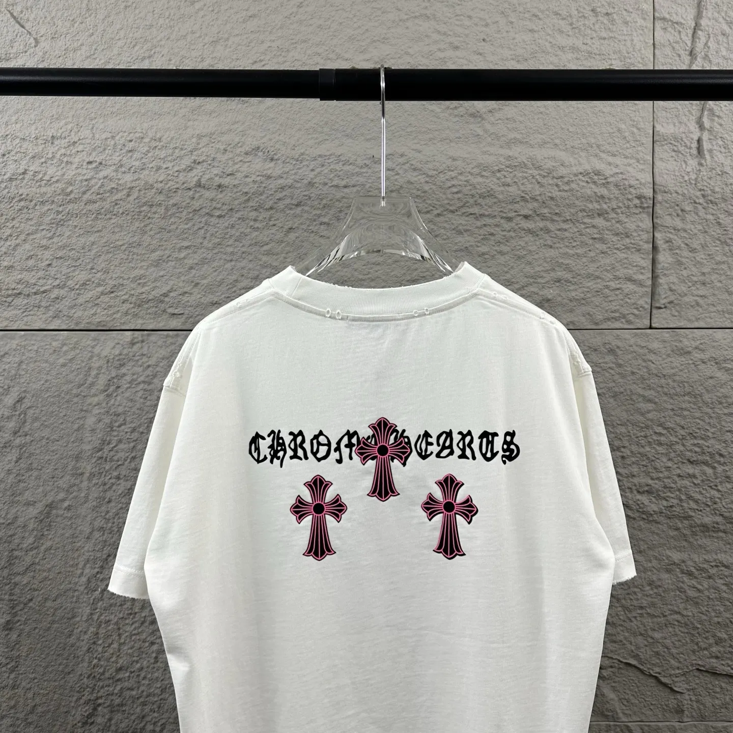 Distressed Logo Print Cotton T-Shirt D15019738 — view 9