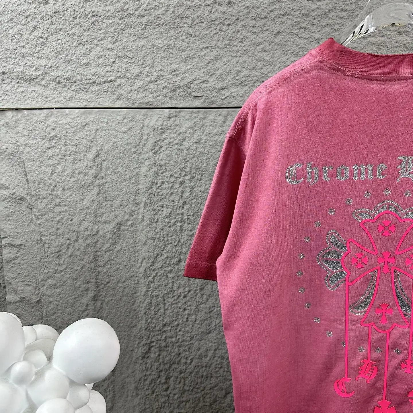 Rhinestone Logo Distressed Cotton T-Shirt D15019720 — view 4