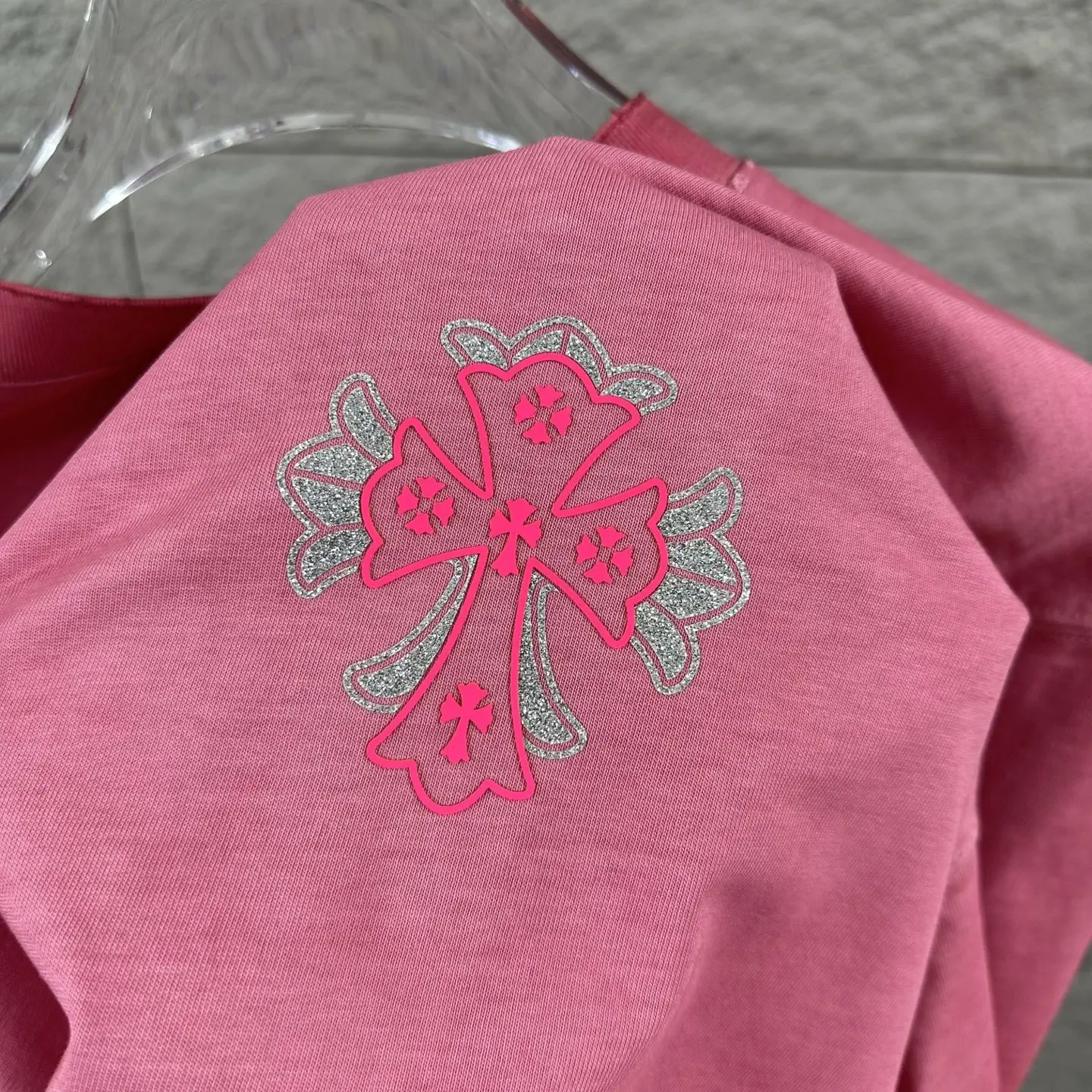 Rhinestone Logo Distressed Cotton T-Shirt D15019720 — view 6