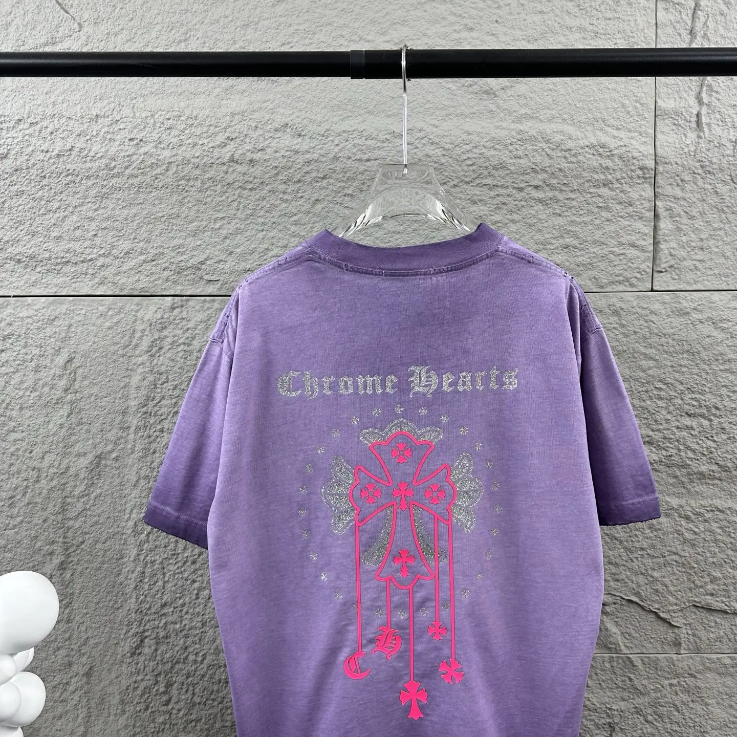Chrome Hearts Rhinestone Distressed Cotton T-Shirt D15019721 — view 8