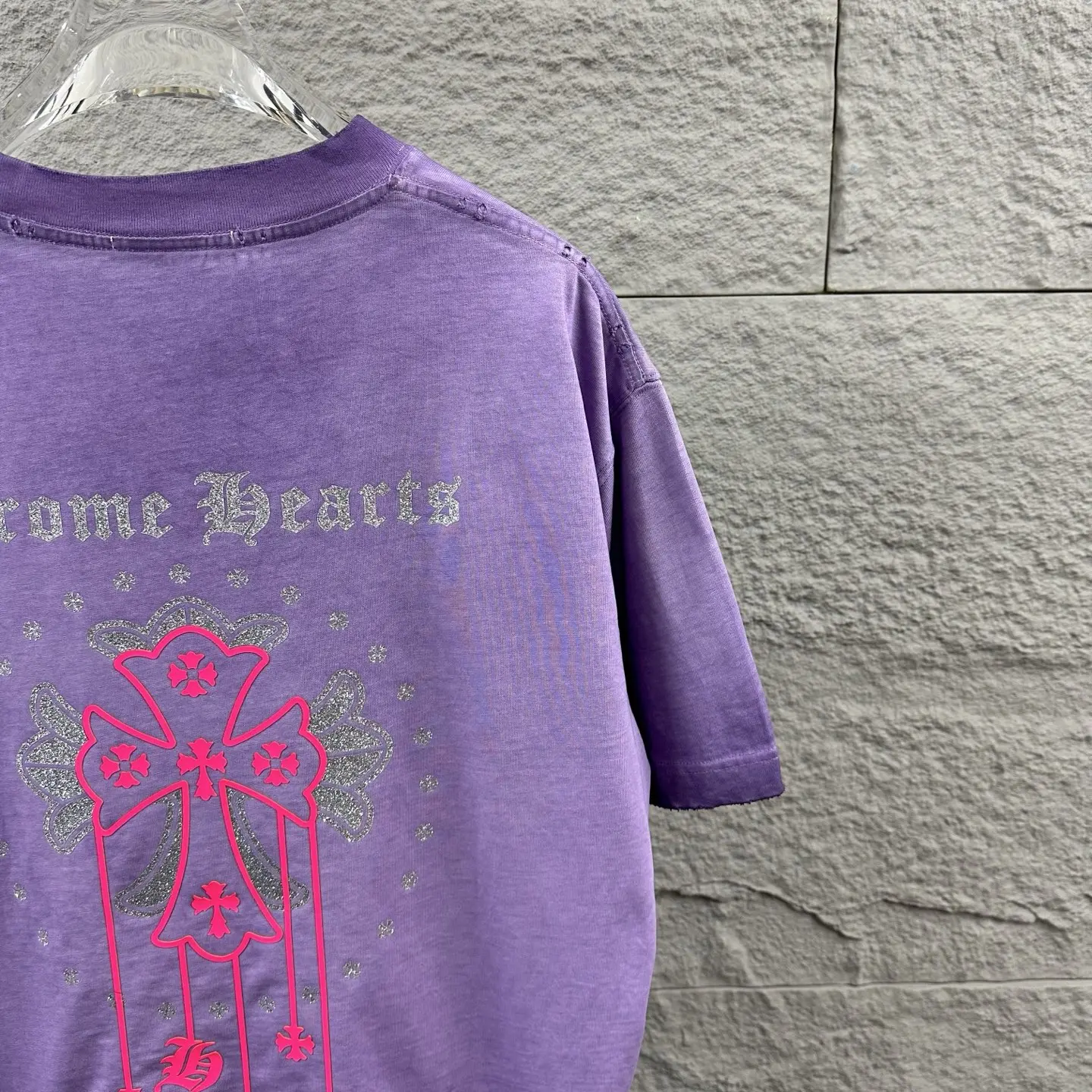 Chrome Hearts Rhinestone Distressed Cotton T-Shirt D15019721 — view 9