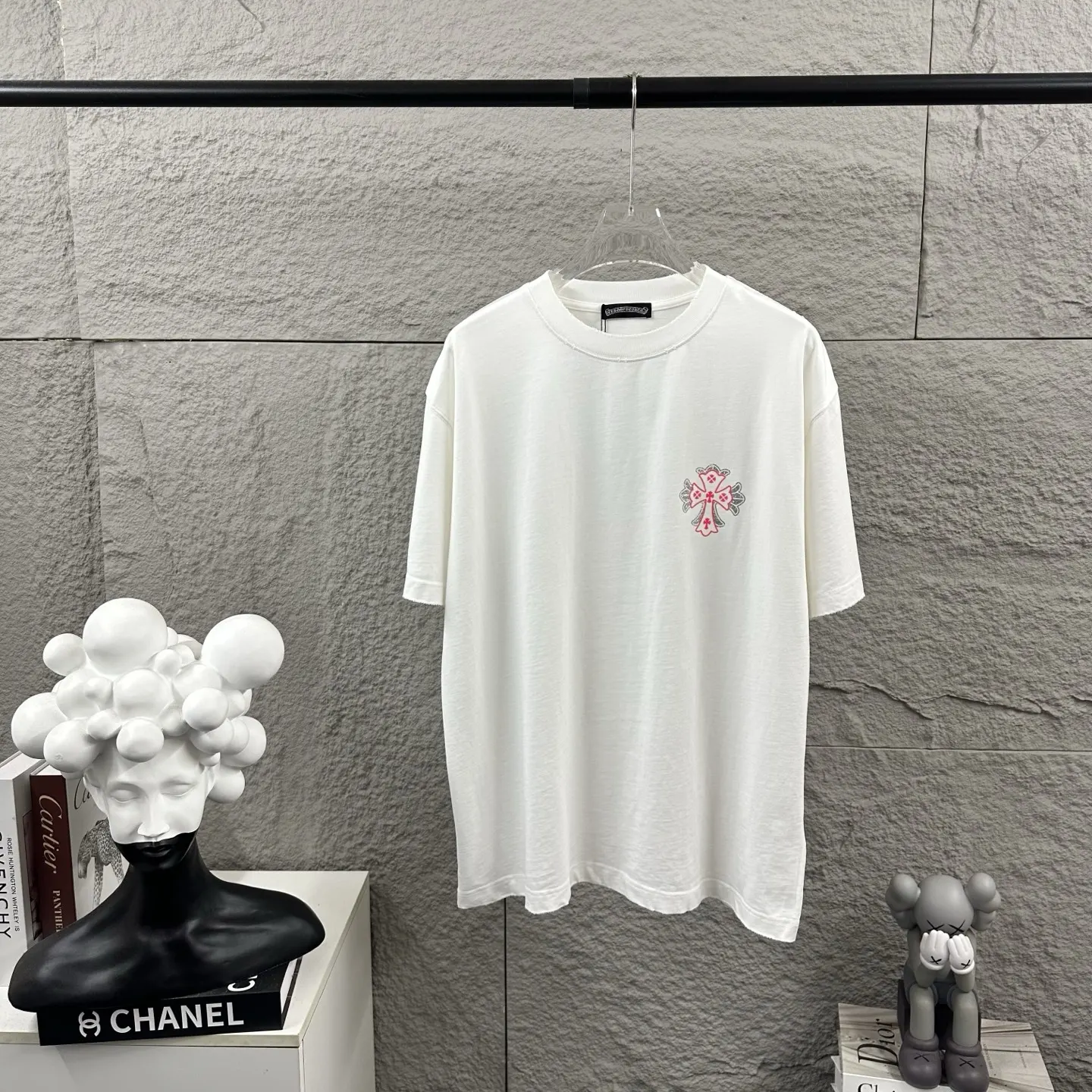 Chrome Hearts Distressed Rhinestone Logo T-Shirt D15019718 — view 2