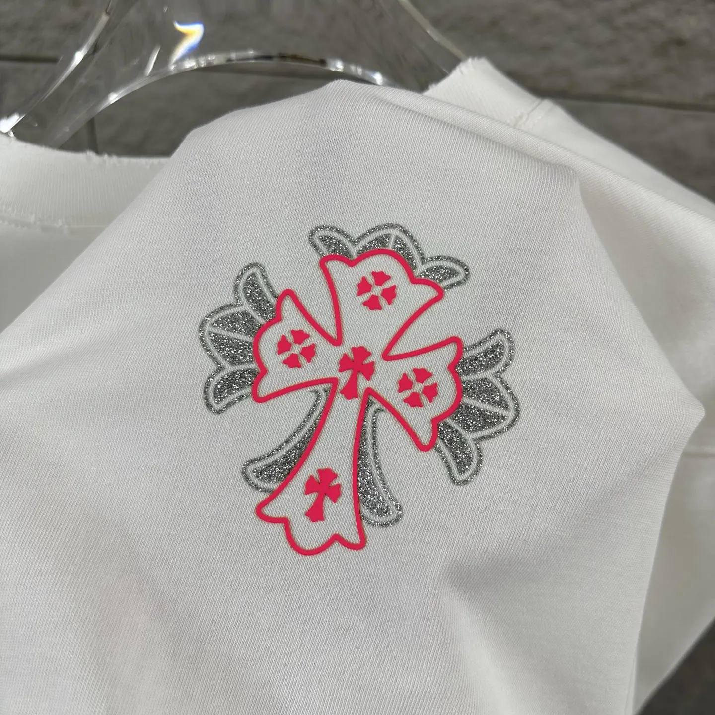 Chrome Hearts Distressed Rhinestone Logo T-Shirt D15019718 — view 3