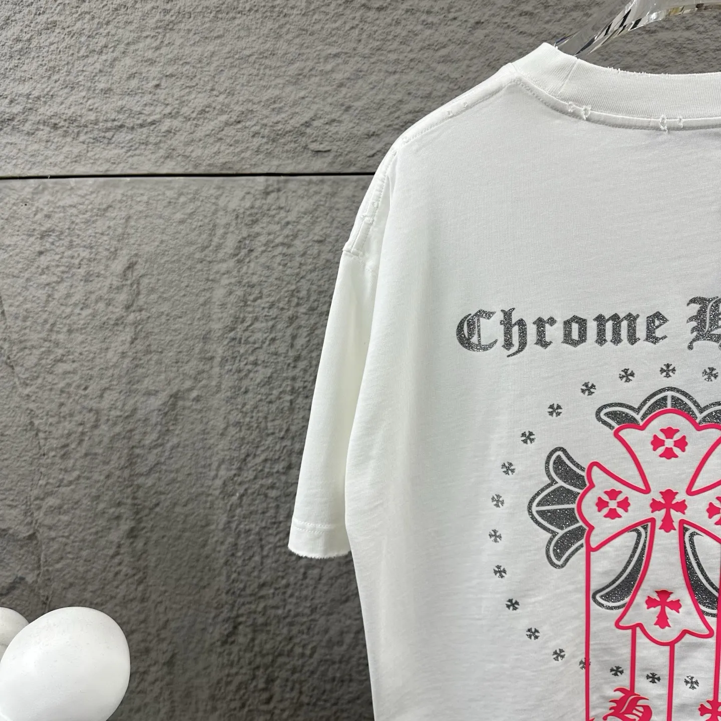 Chrome Hearts Distressed Rhinestone Logo T-Shirt D15019718 — view 5