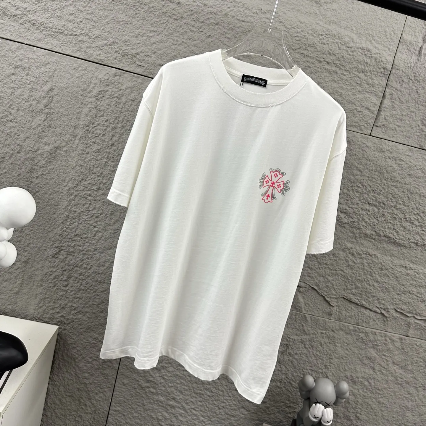 Chrome Hearts Distressed Rhinestone Logo T-Shirt D15019718 — view 12