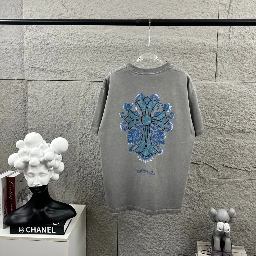 Rhinestone Cross Graphic Washed Cotton T-Shirt D15019642