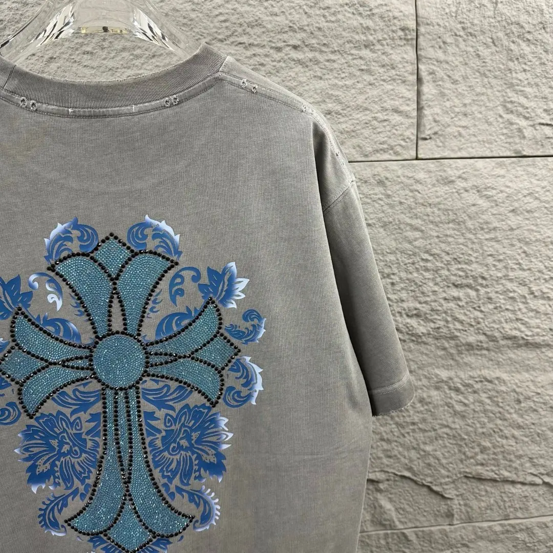 Rhinestone Cross Graphic Washed Cotton T-Shirt D15019642 — view 8