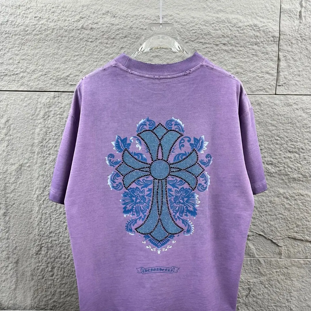 Chrome Hearts Distressed Rhinestone Cross T-Shirt D15019643 — view 8