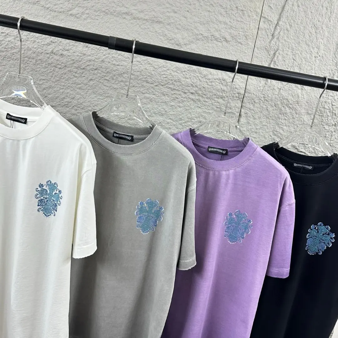 Chrome Hearts Distressed Rhinestone Cross T-Shirt D15019643 — view 9
