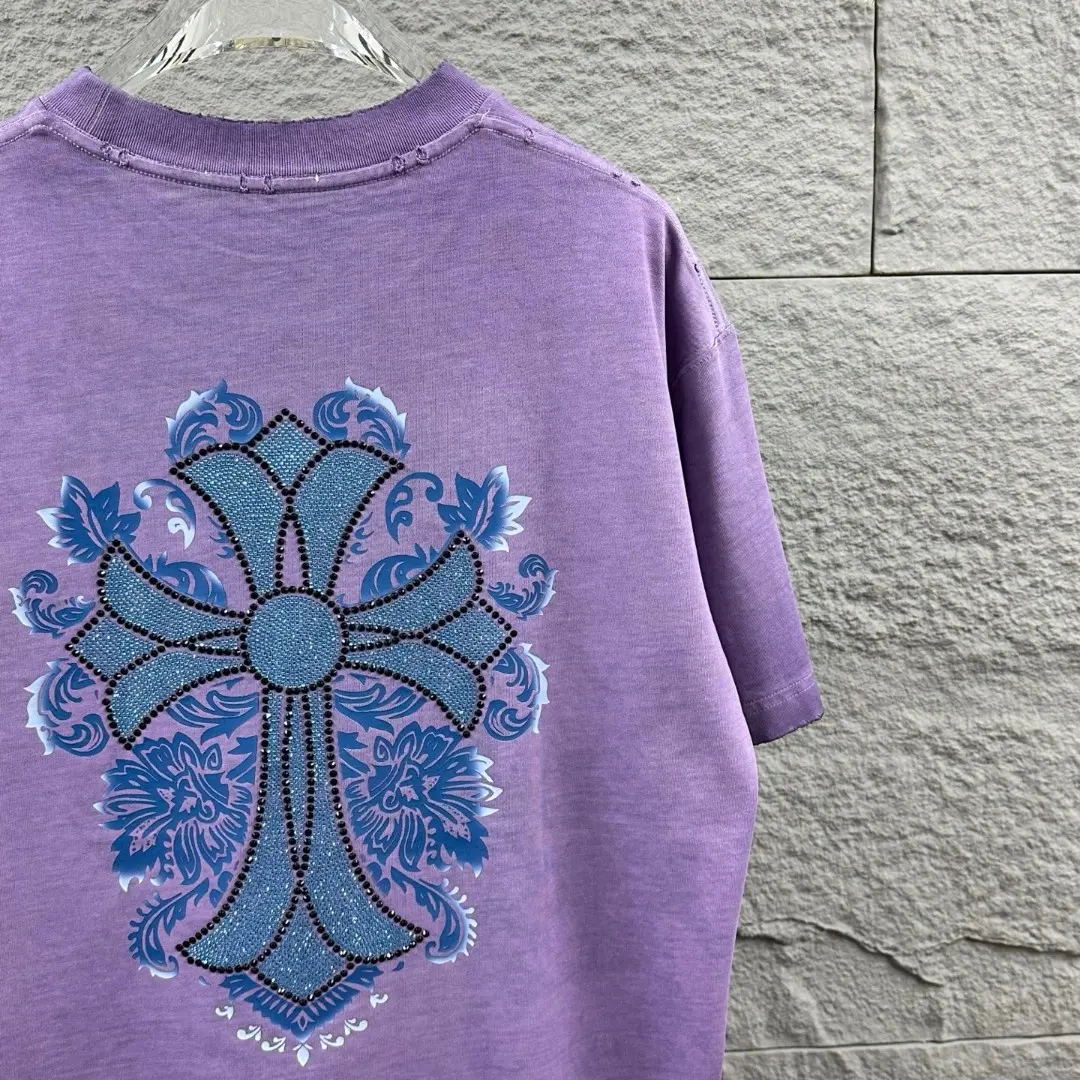 Chrome Hearts Distressed Rhinestone Cross T-Shirt D15019643 — view 10