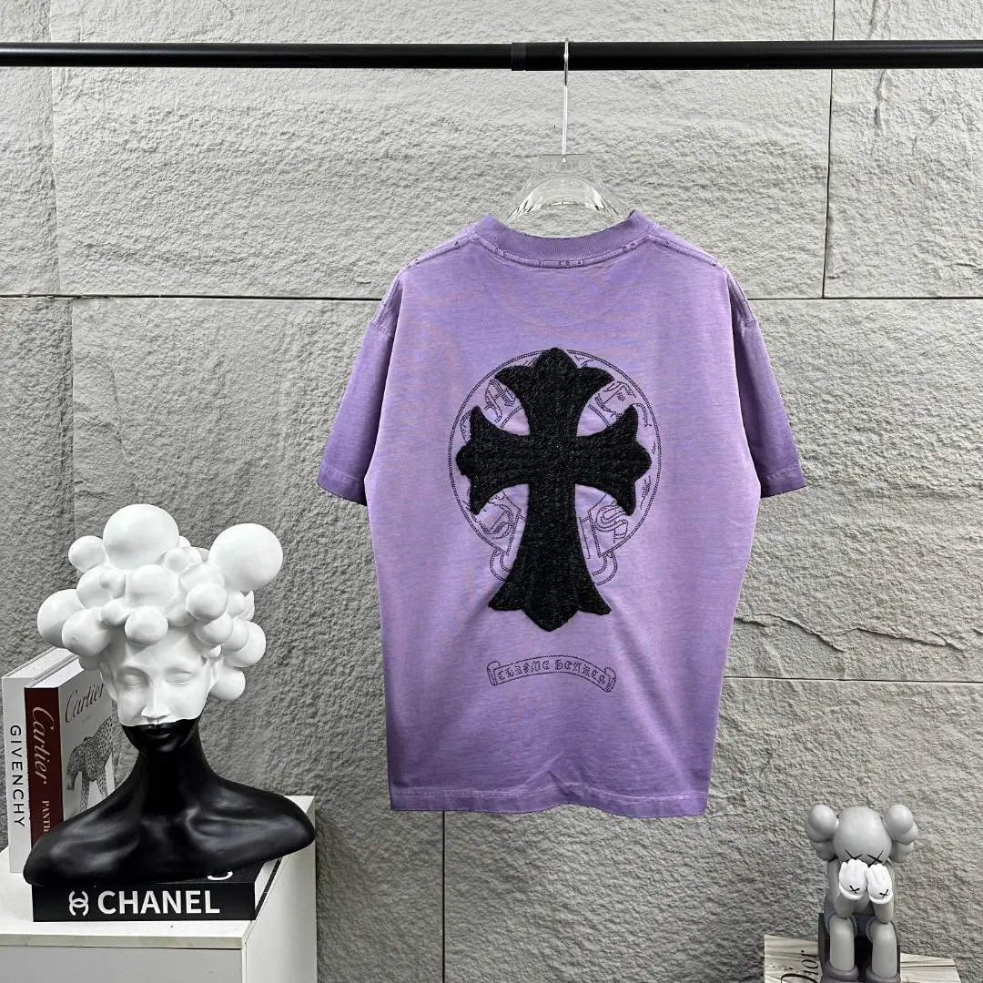 Embellished Cross Patch Washed Cotton T-Shirt D15019710 — view 2
