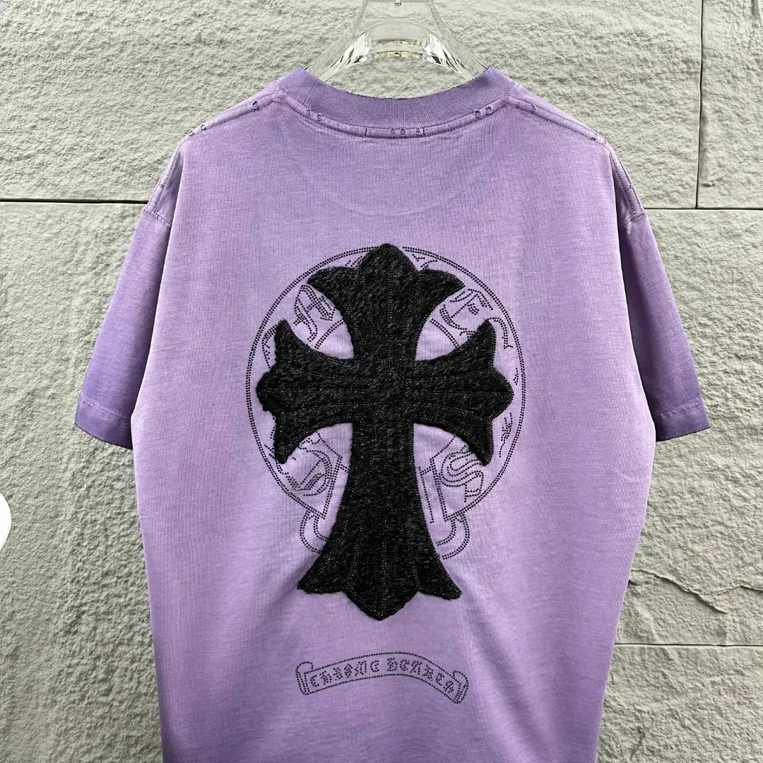 Embellished Cross Patch Washed Cotton T-Shirt D15019710 — view 3