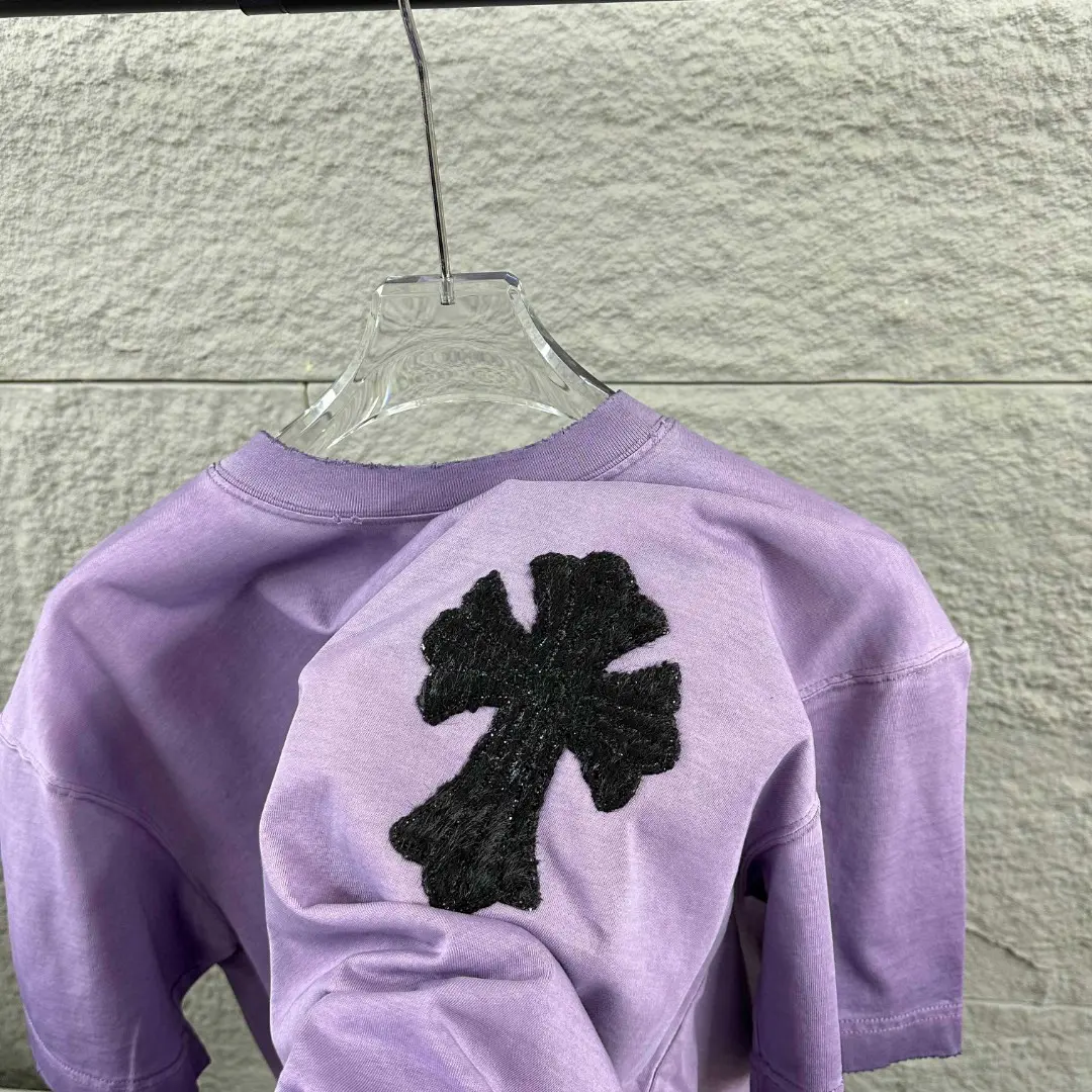 Embellished Cross Patch Washed Cotton T-Shirt D15019710 — view 6