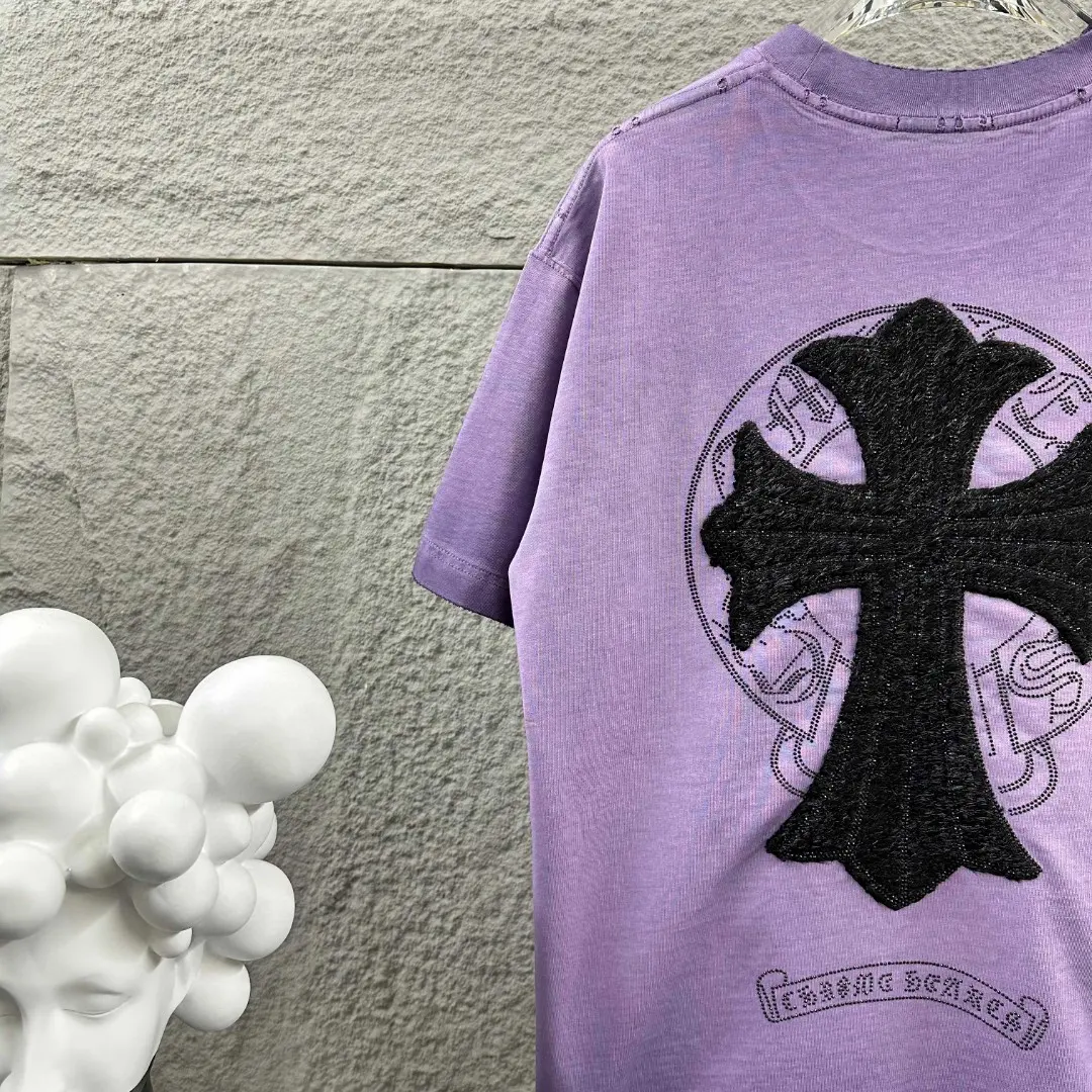 Embellished Cross Patch Washed Cotton T-Shirt D15019710 — view 7