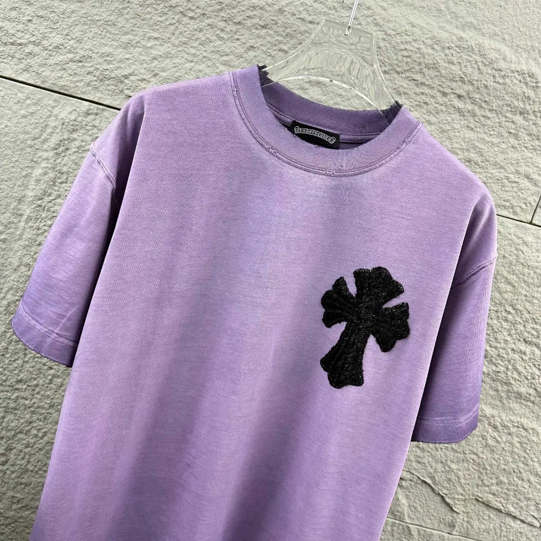 Embellished Cross Patch Washed Cotton T-Shirt D15019710 — view 8