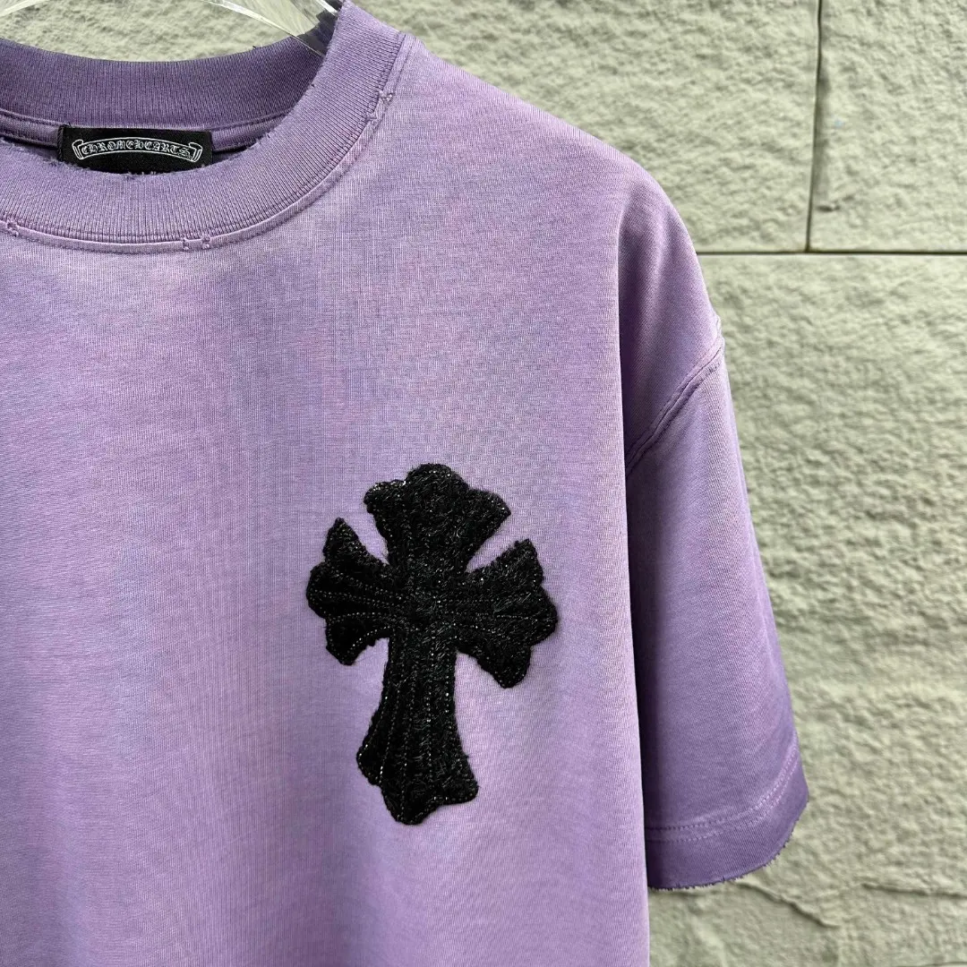Embellished Cross Patch Washed Cotton T-Shirt D15019710 — view 9