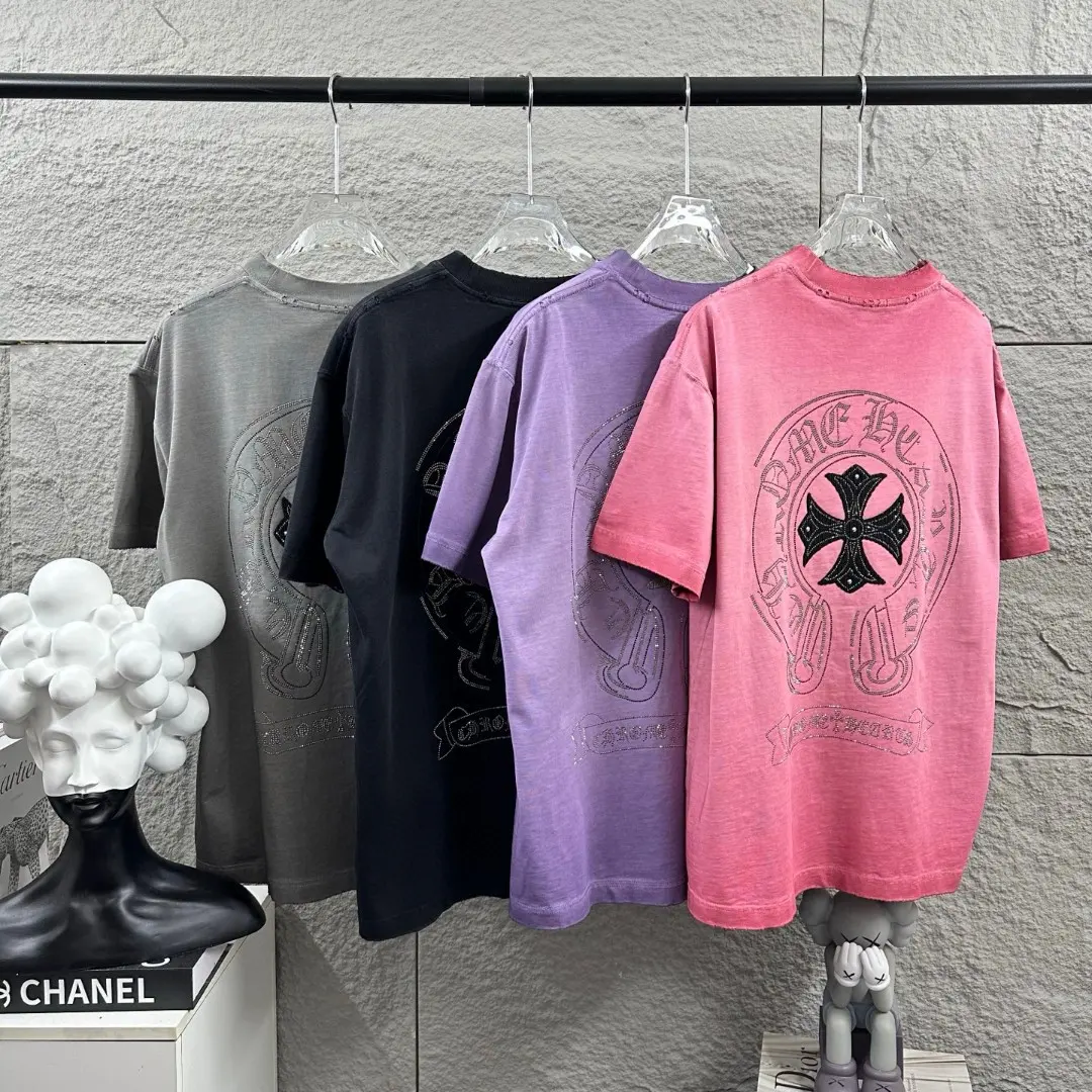 Washed Cotton Rhinestone Horseshoe T-Shirt D15019650 — view 8