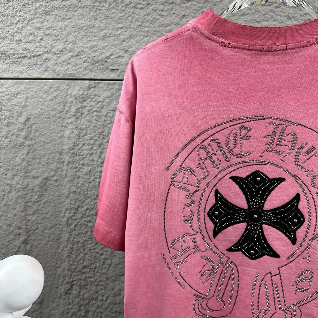 Washed Cotton Rhinestone Horseshoe T-Shirt D15019650 — view 9