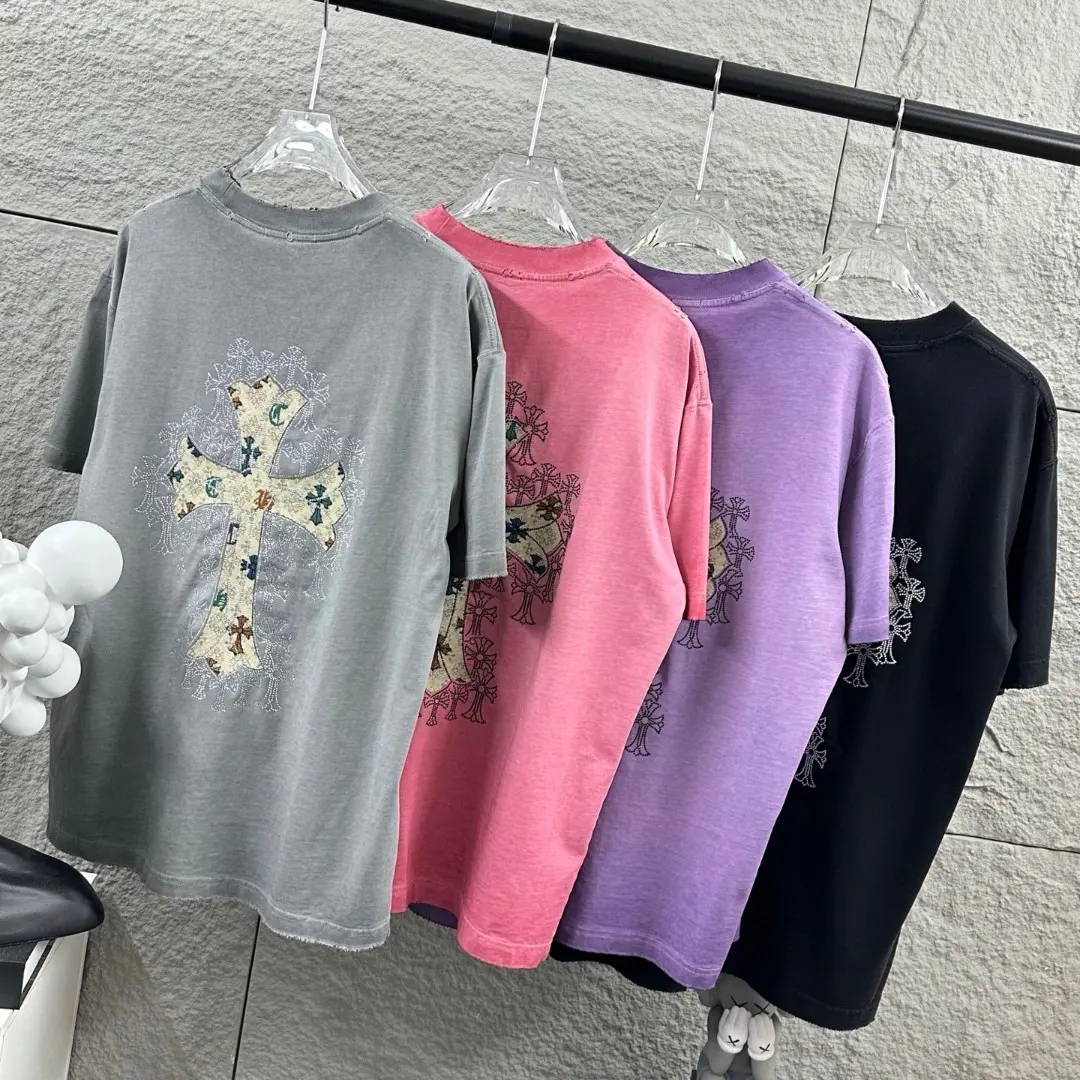 Embellished Cross Patch Washed Cotton T-Shirt D15019682 — view 5