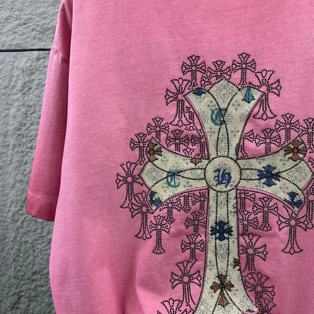 Chrome Hearts Distressed Rhinestone Cross T-Shirt D15019683 — view 4
