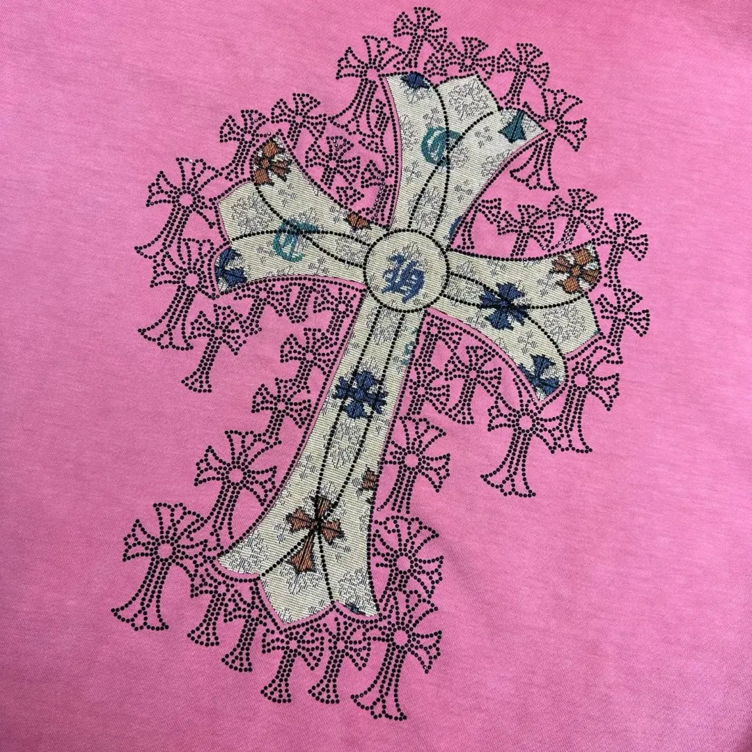 Chrome Hearts Distressed Rhinestone Cross T-Shirt D15019683 — view 9