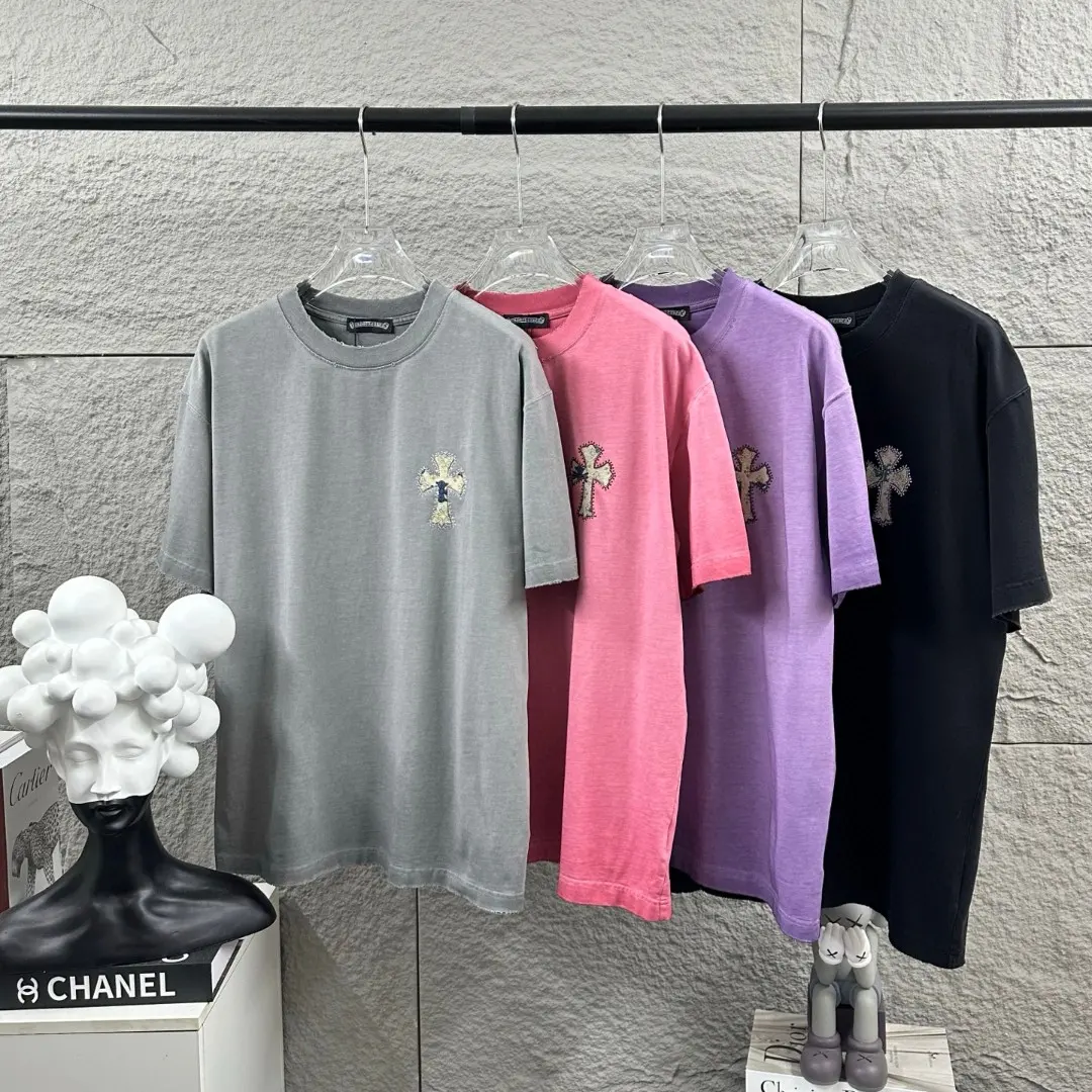Chrome Hearts Distressed Rhinestone Cross T-Shirt D15019683 — view 10
