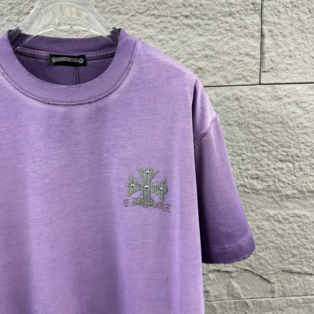 Embellished Distressed Cotton T-Shirt D15019649 — view 3