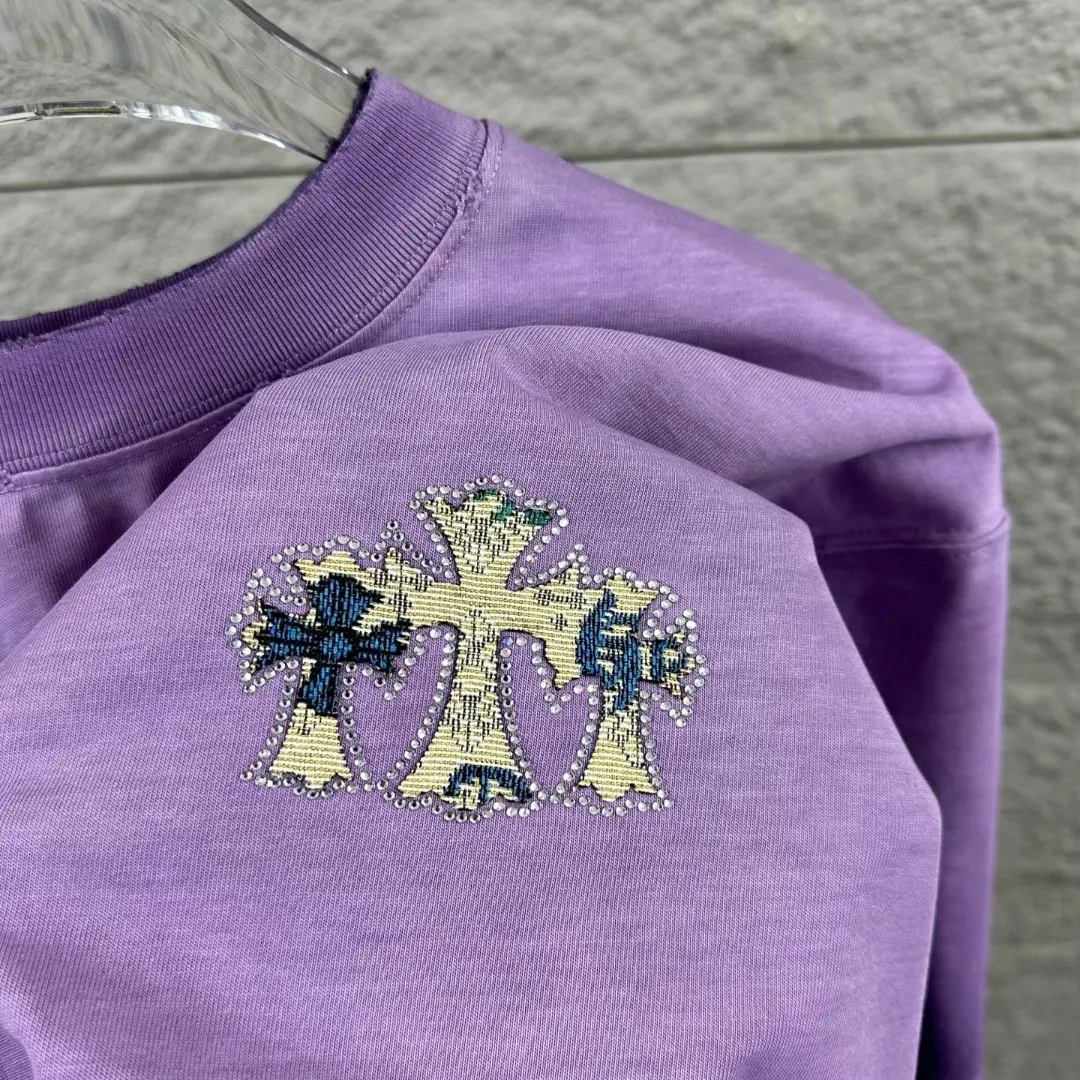 Chrome Hearts Distressed Rhinestone Cross T-Shirt D15019654 — view 3