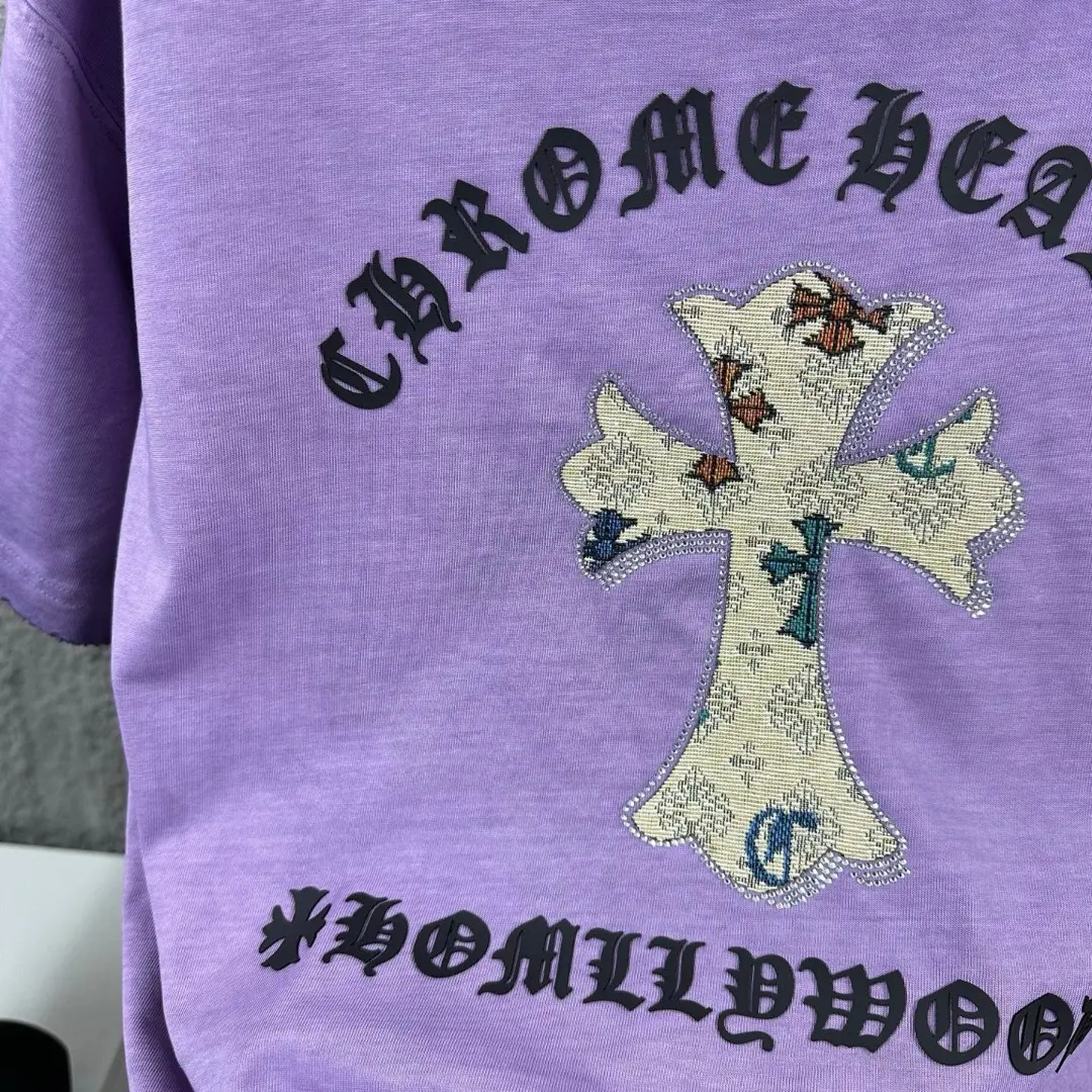 Chrome Hearts Distressed Rhinestone Cross T-Shirt D15019654 — view 6