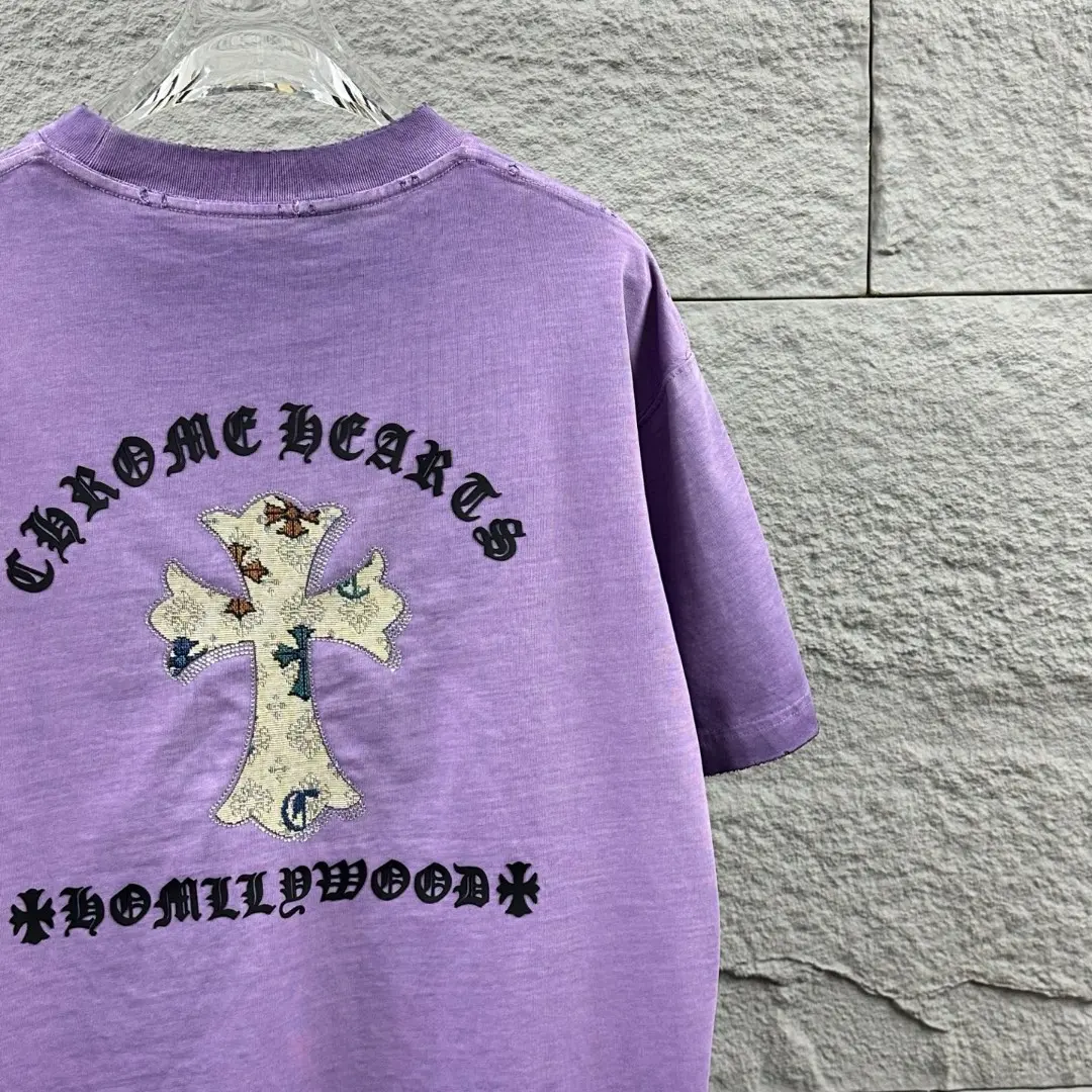 Chrome Hearts Distressed Rhinestone Cross T-Shirt D15019654 — view 11