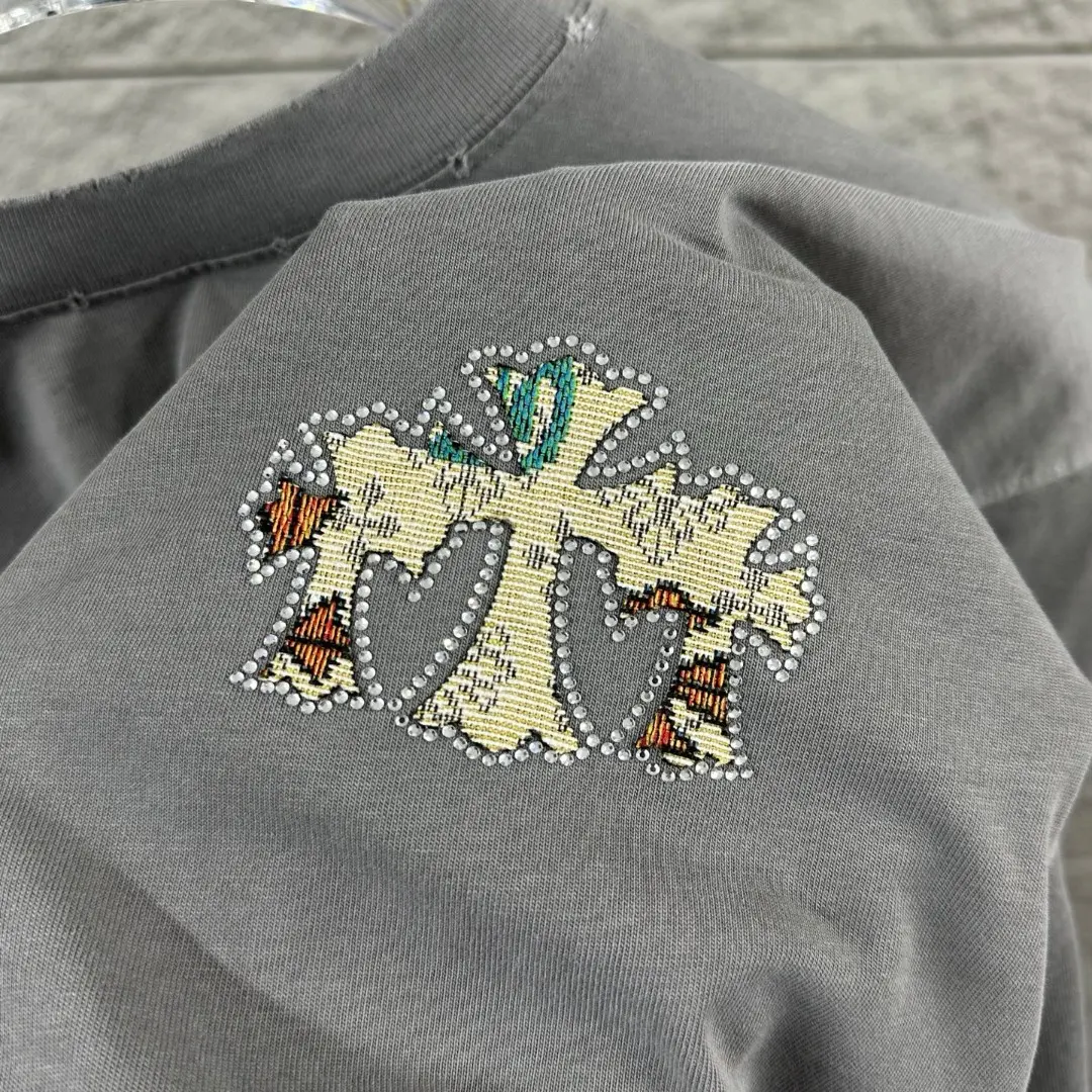 Embellished Distressed Cotton T-Shirt D15019655 — view 4