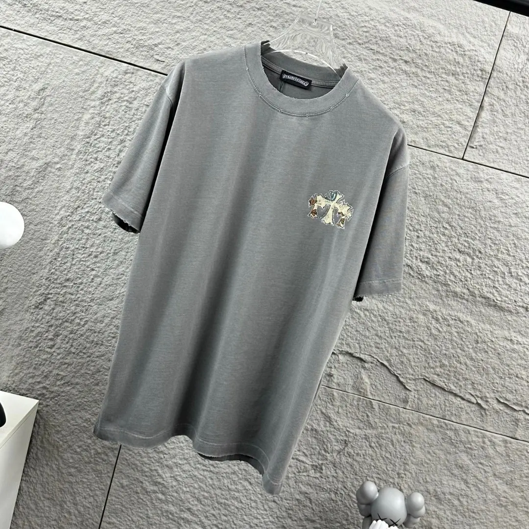 Embellished Distressed Cotton T-Shirt D15019655 — view 6