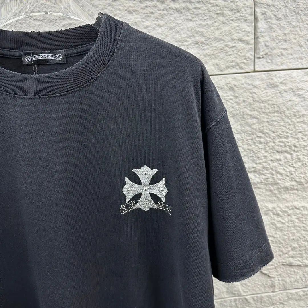 Rhinestone Horseshoe Logo Washed Cotton T-Shirt D15019648 — view 8