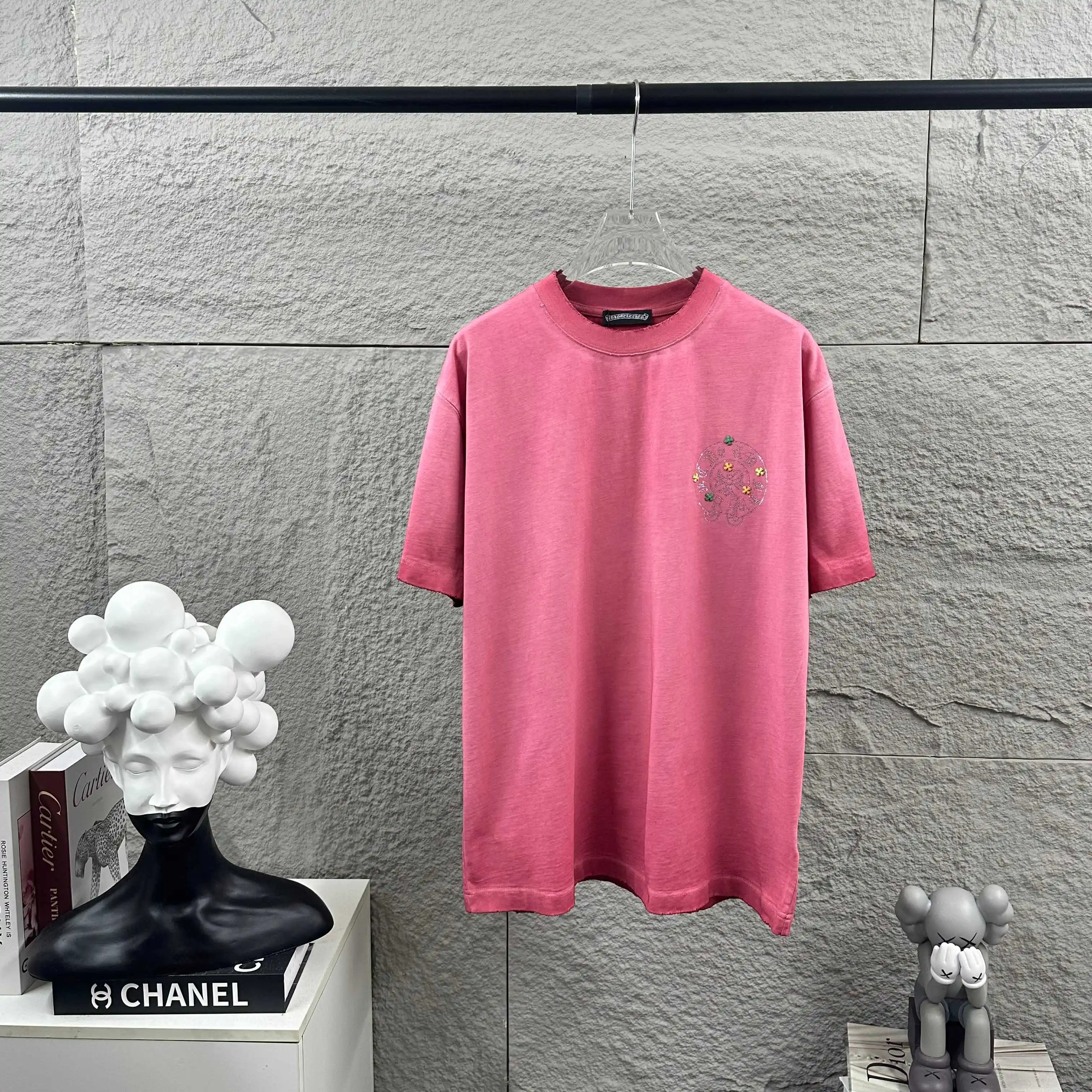 Embellished Distressed Cotton T-Shirt D15012484 — view 2