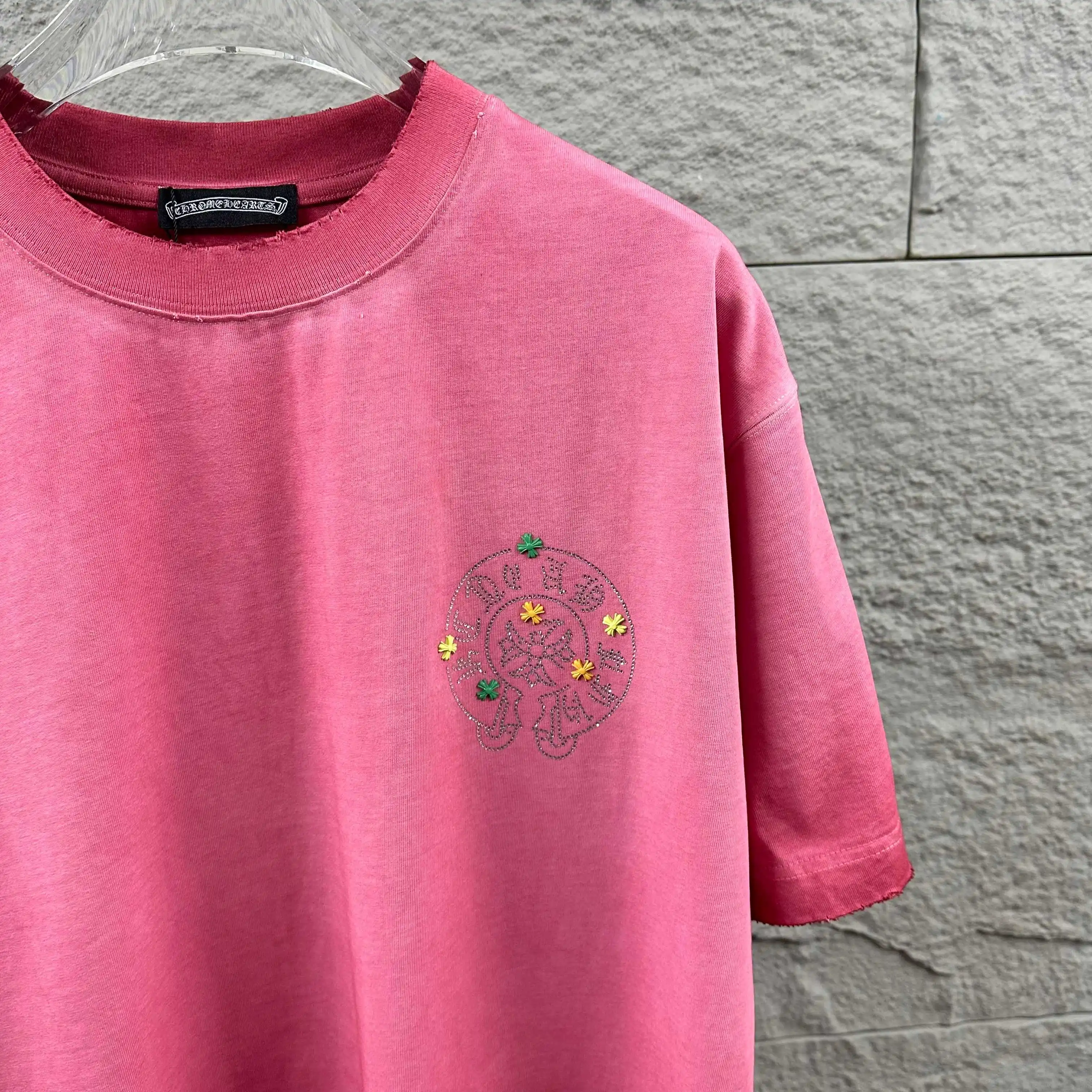 Embellished Distressed Cotton T-Shirt D15012484 — view 4