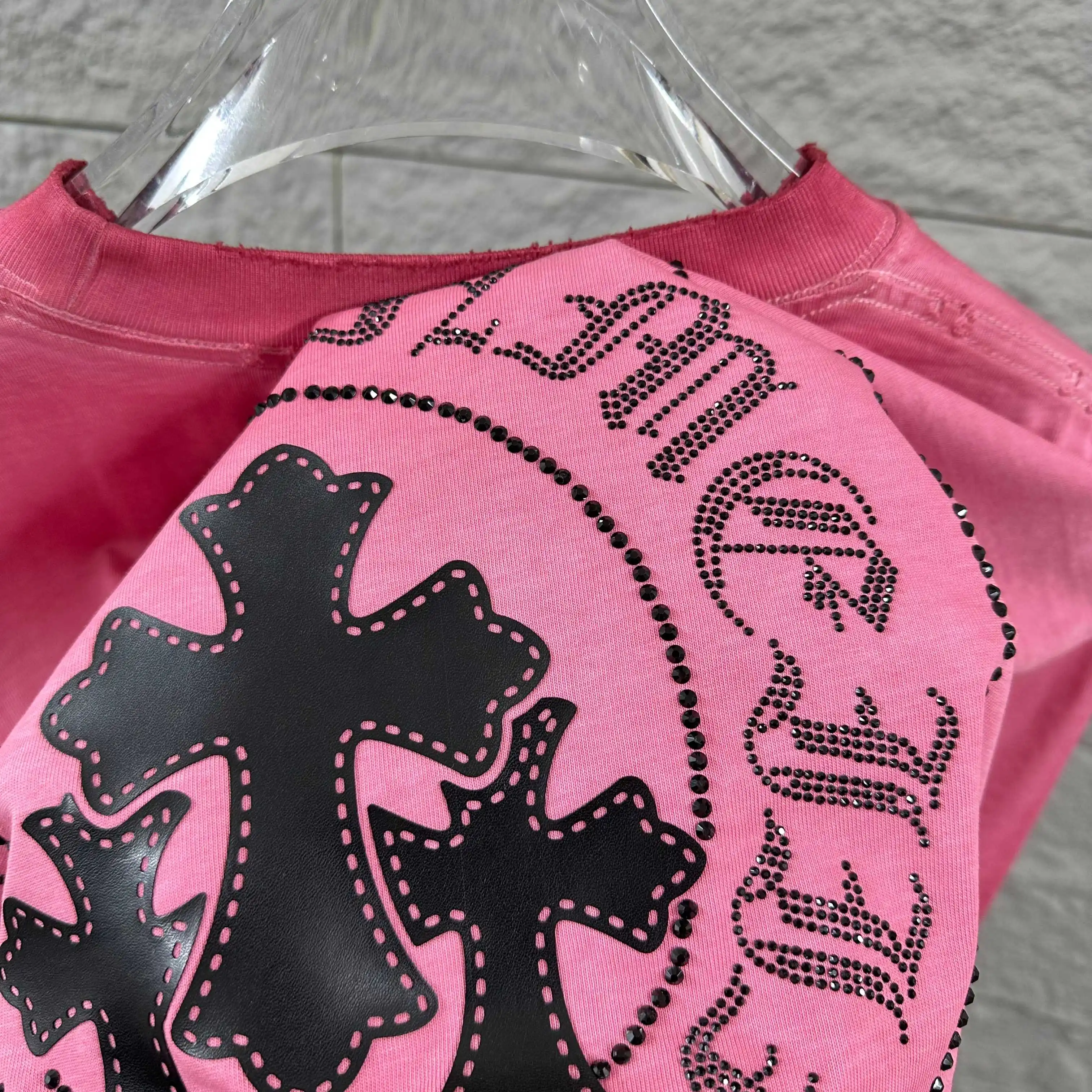 Embellished Distressed Cotton T-Shirt D15012503 — view 6